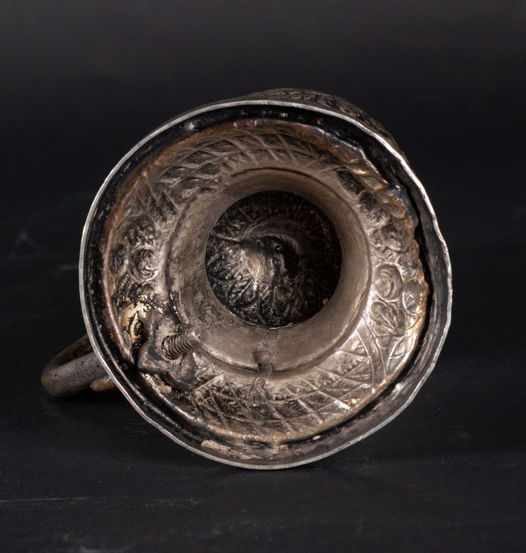 Chocolate cup in solid silver, Trapani, Sicily, Italian work of the 18th century
 - Image 8 of 8