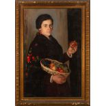 Lady with a Basket of Fruit, Rafael Latorre Viedma (Granada 1872-1970), Granada school of the 19th -
