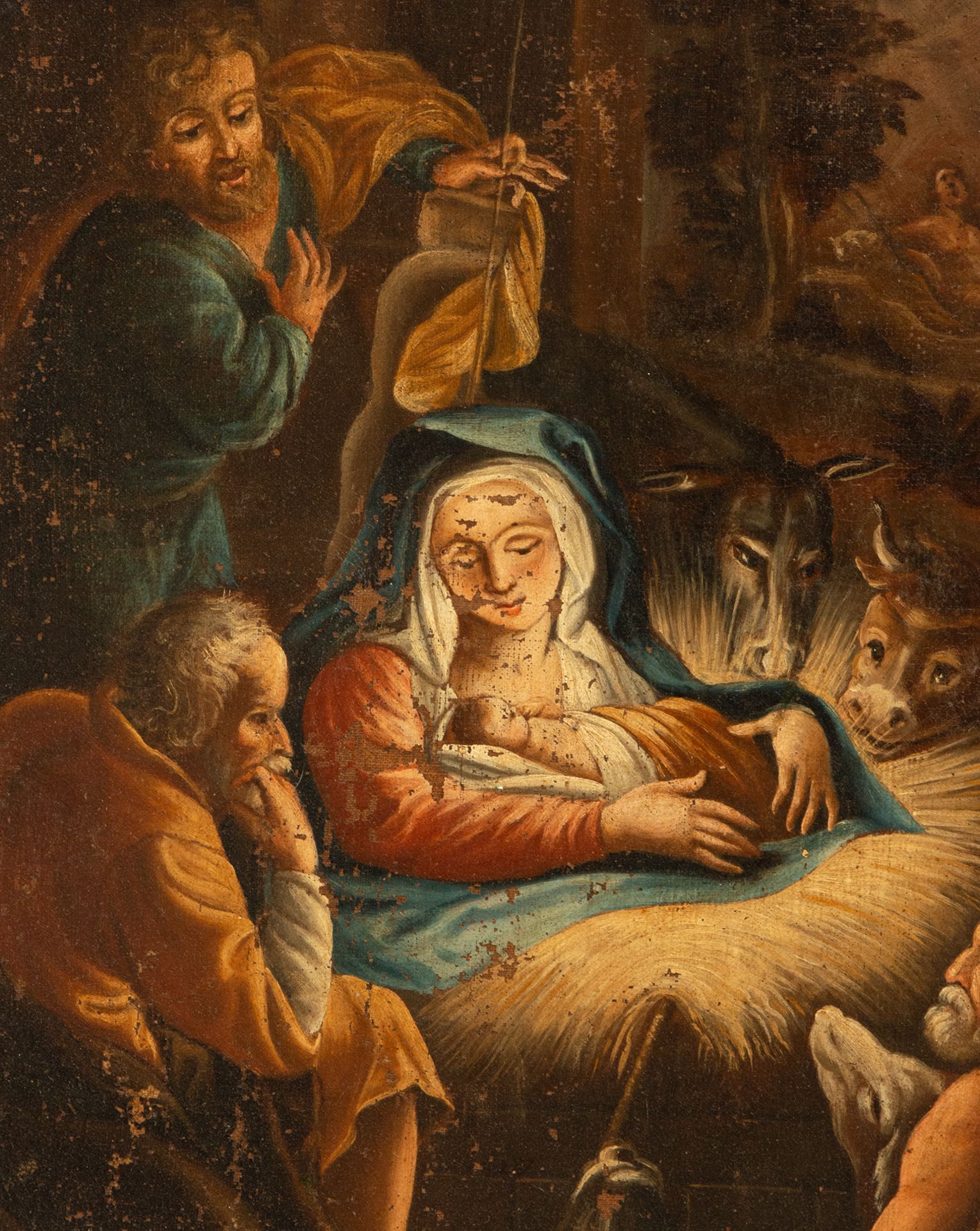 Adoration of the Shepherds, Italian school of the 17th century, follower of the Bassano brothers - Image 2 of 3