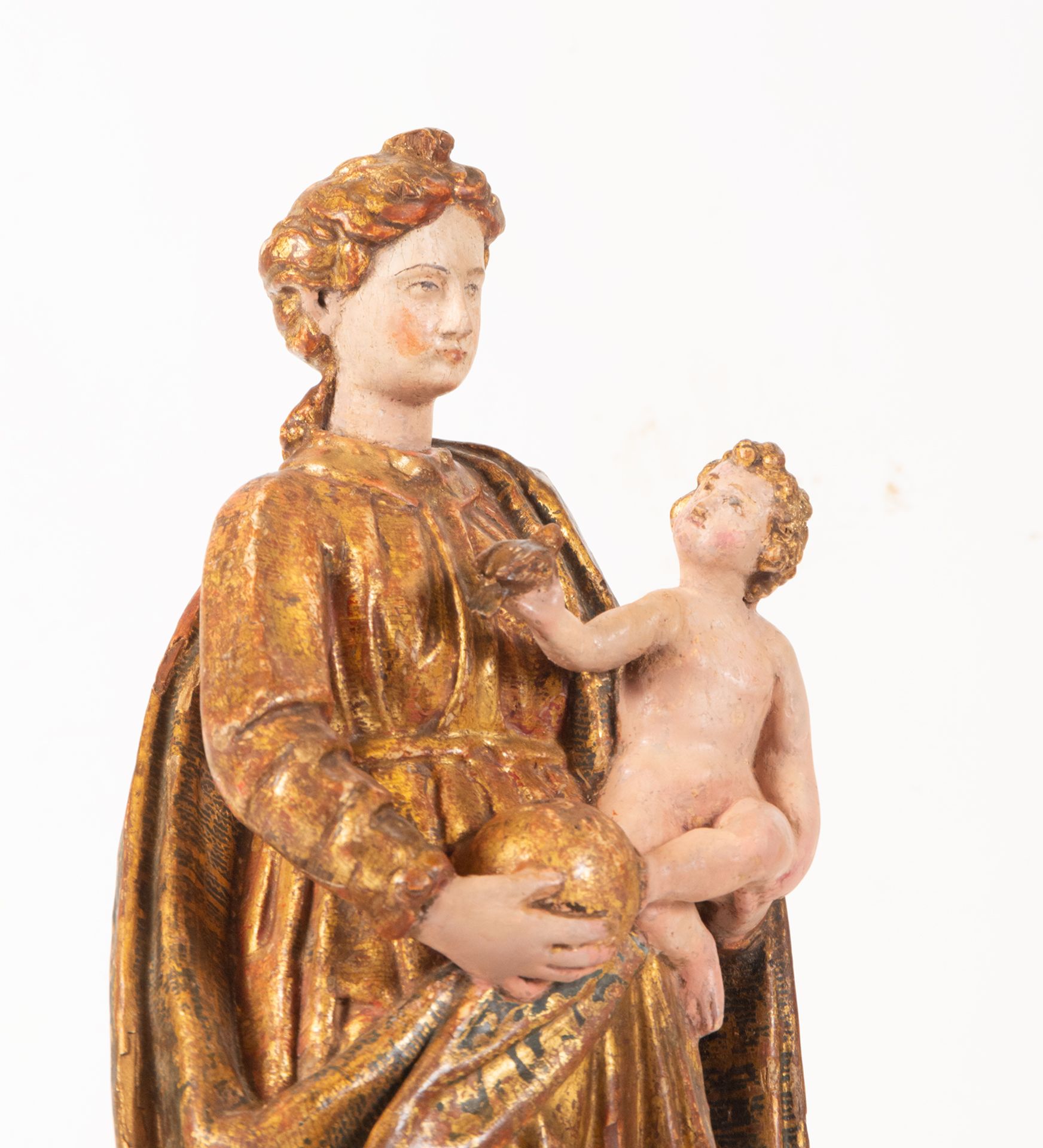 Important Virgin with Child in her arms, Hispano-Flemish school of the 16th century - Image 7 of 11