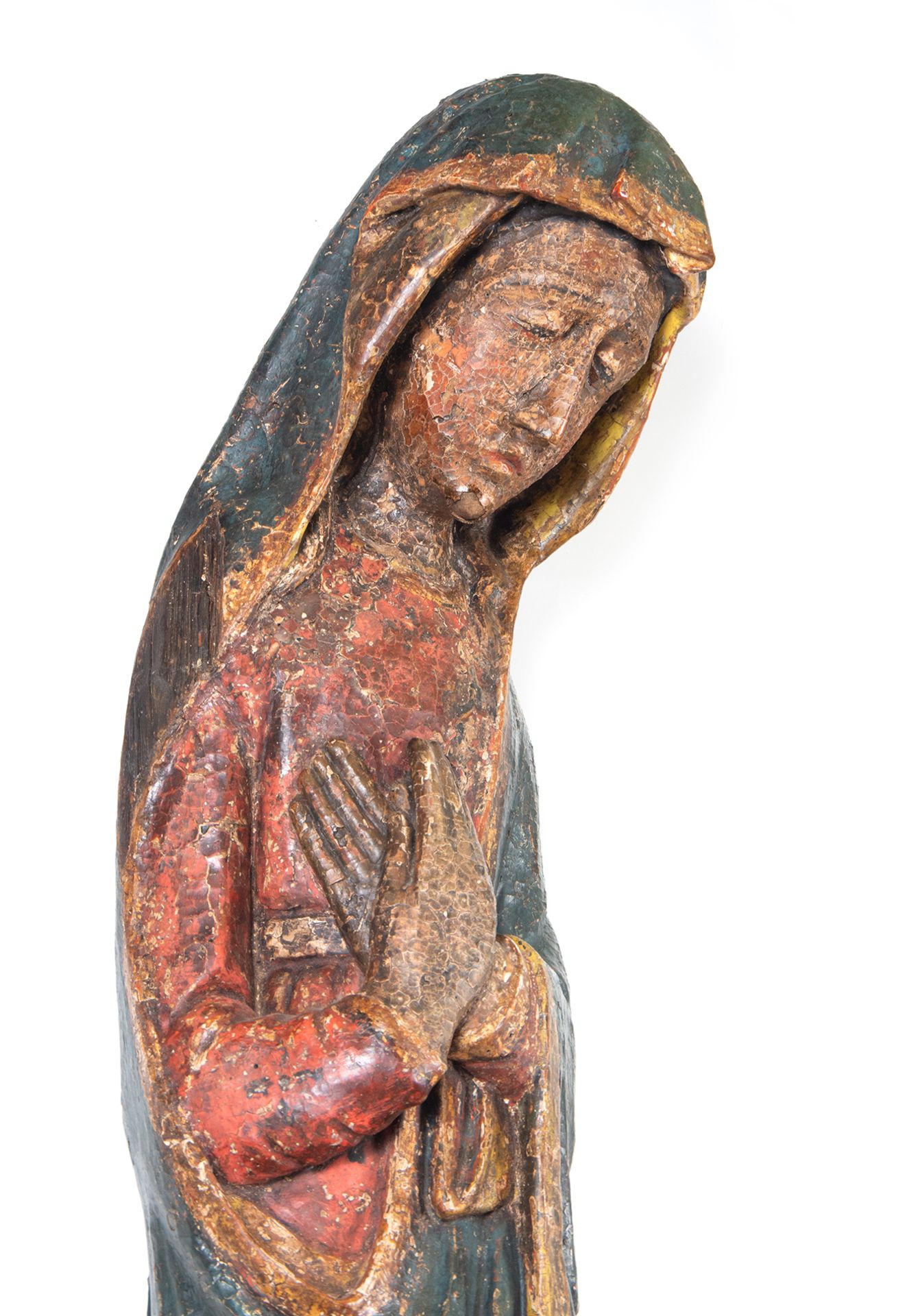 Pair of Large Romanesque Carvings representing Mary and Saint John the Evangelist, Romanesque School - Image 19 of 22