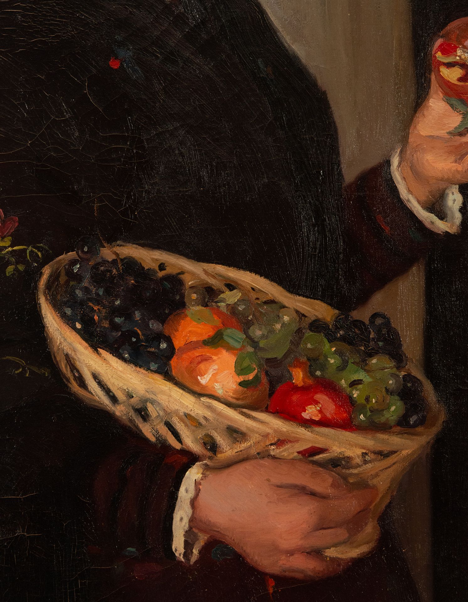 Lady with a Basket of Fruit, Rafael Latorre Viedma (Granada 1872-1970), Granada school of the 19th - - Image 3 of 5