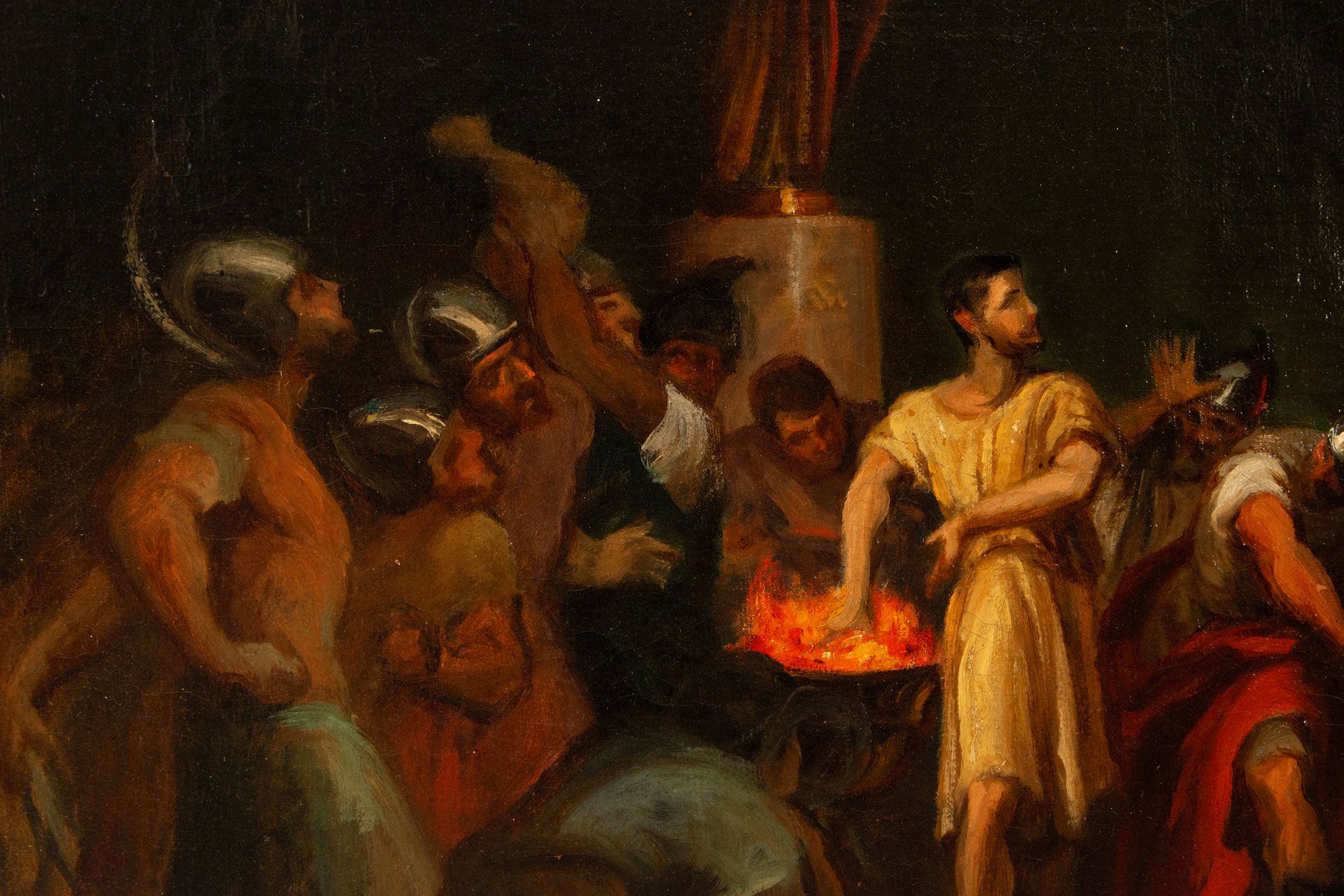 Mucio EscŽvola burning his hand, Spanish Neoclassical school of the 18th - 19th century - Image 5 of 6