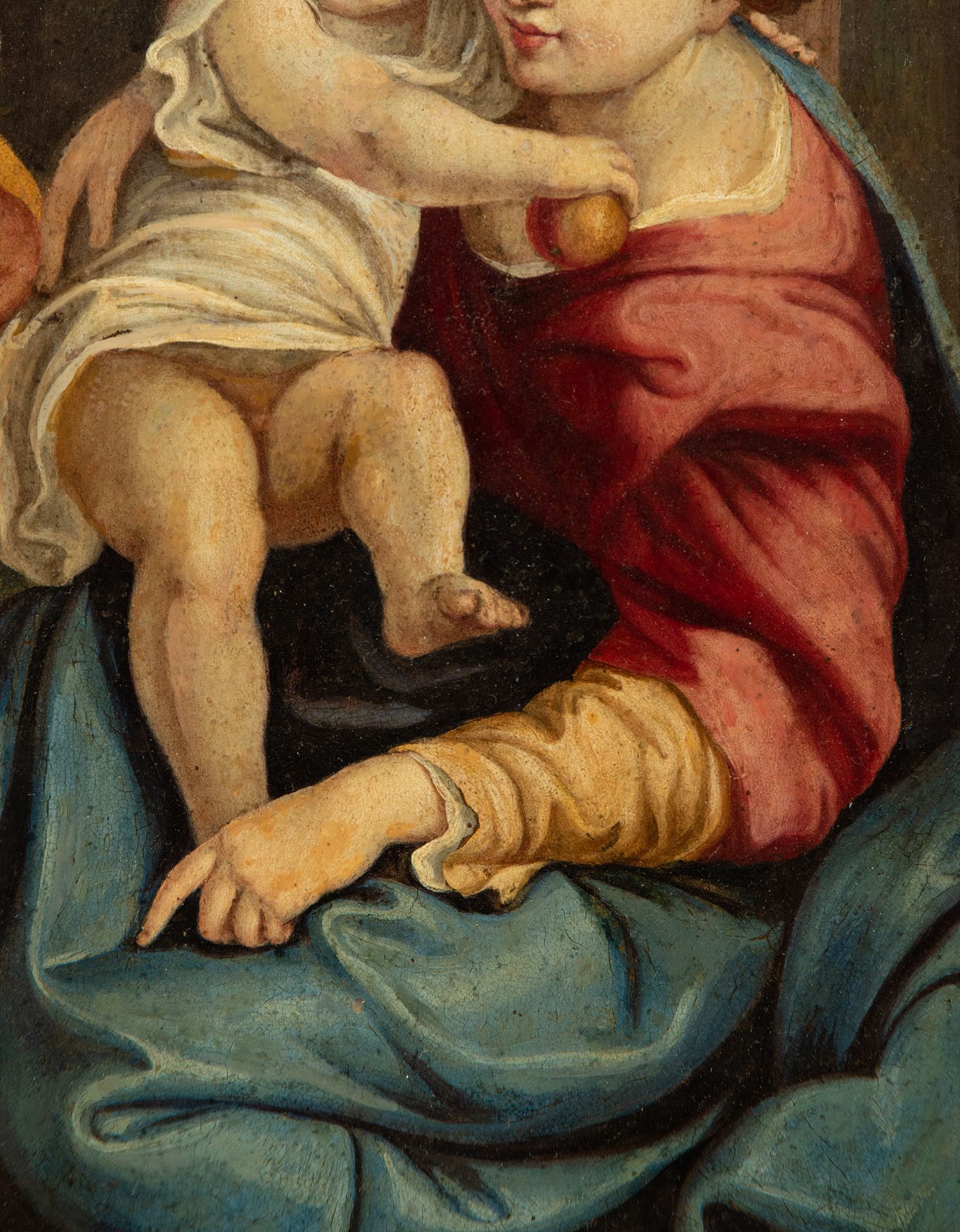 Holy family painted over metal, Italian school of the eighteenth century - Image 5 of 6