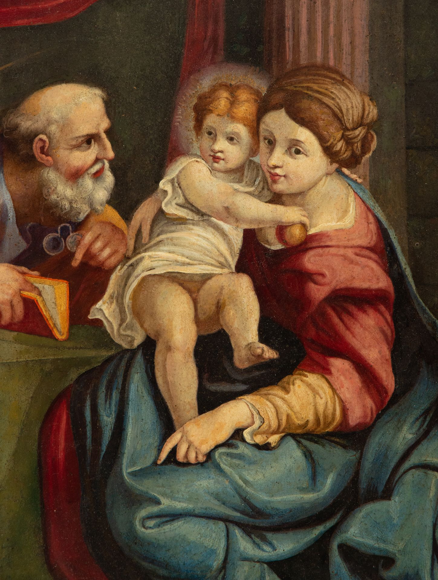 Holy family painted over metal, Italian school of the eighteenth century - Image 2 of 6