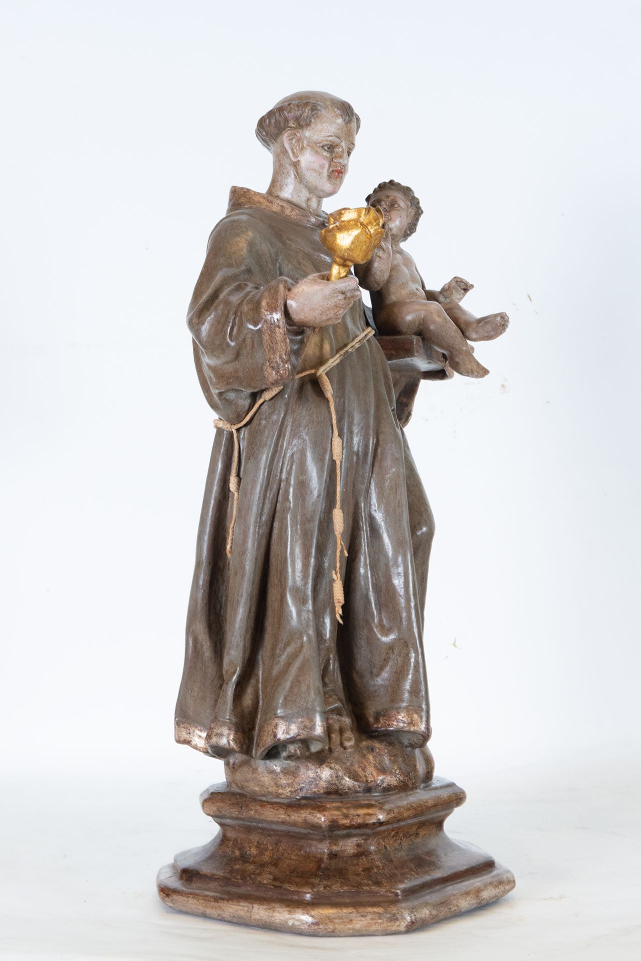 Saint Anthony with the Child Jesus in Arms, Catalan school of the 18th century - Image 4 of 5