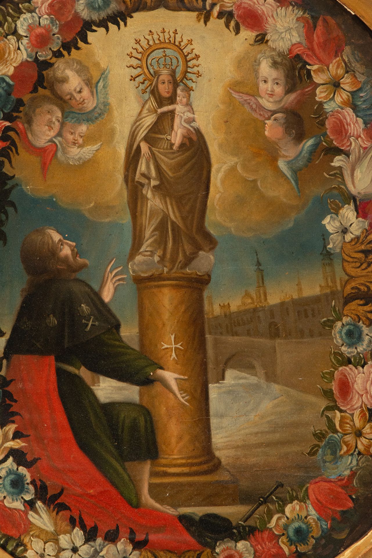 Santiago Ap—stol before the Virgen del Pilar, Spanish school of the 18th century - Image 2 of 5