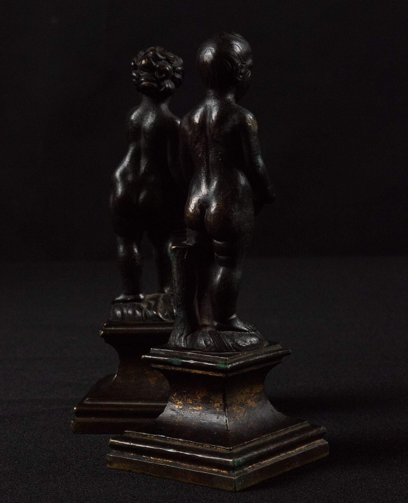 Magnificent Pair of Bronzes representing the Summer and the Winter in patinated bronze, Italian or F - Image 5 of 11