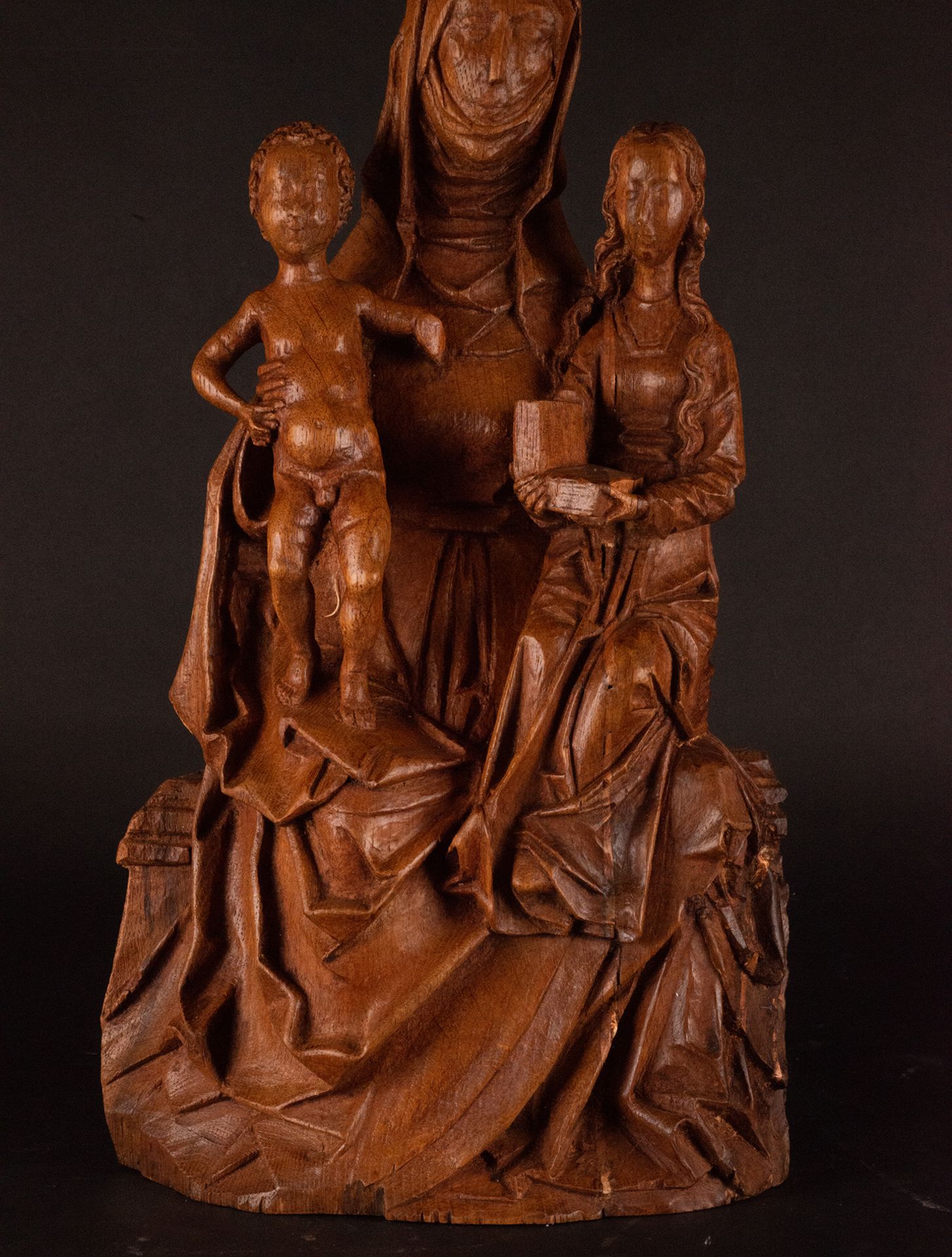 Saint Anne with the Virgin and Child, following Flemish Renaissance models, French school of the 19t - Image 7 of 8