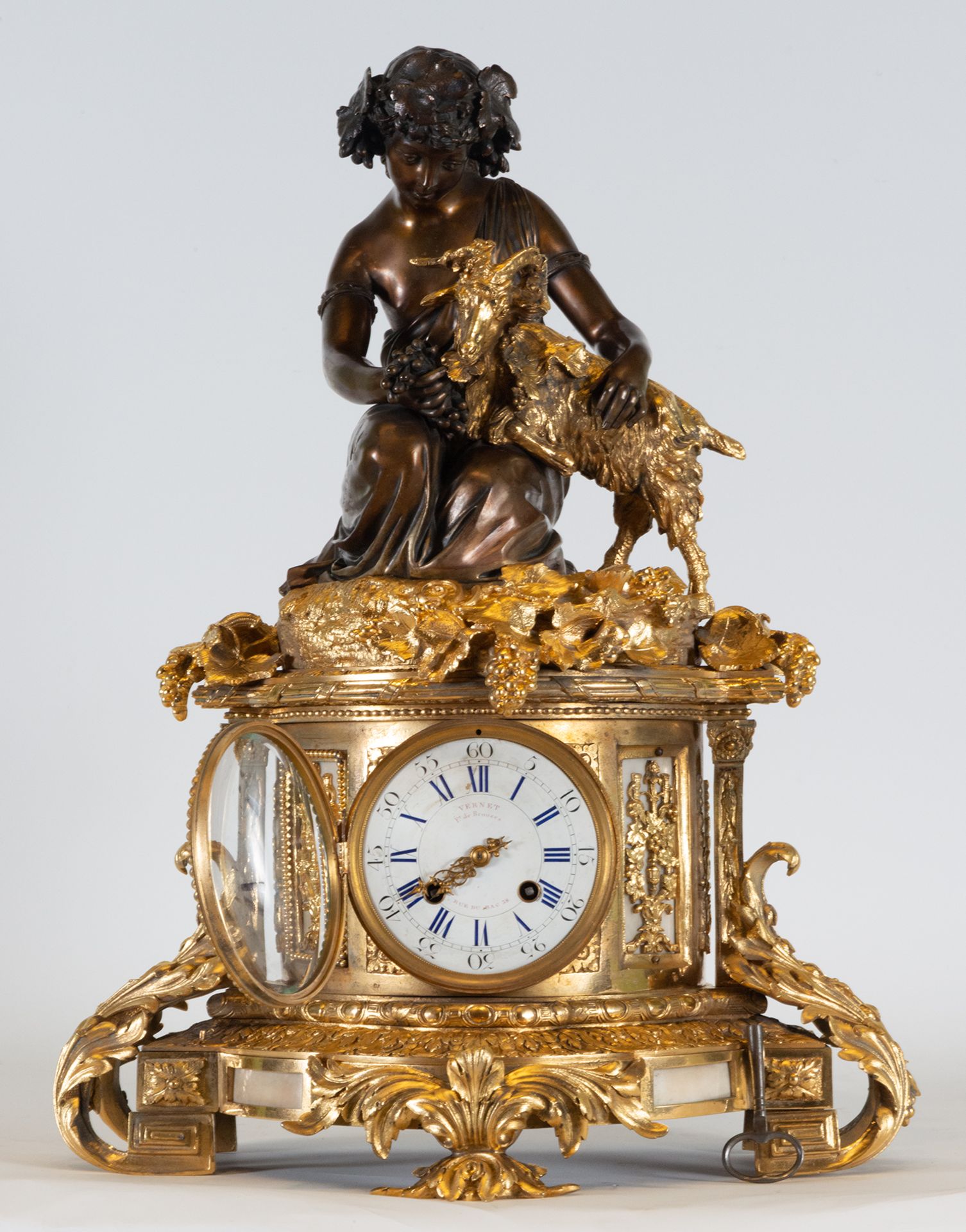 Exceptional Large French Tabletop Clock depicting Bacchus with Ram, Paris Machinery, circa 19th cent - Image 5 of 7
