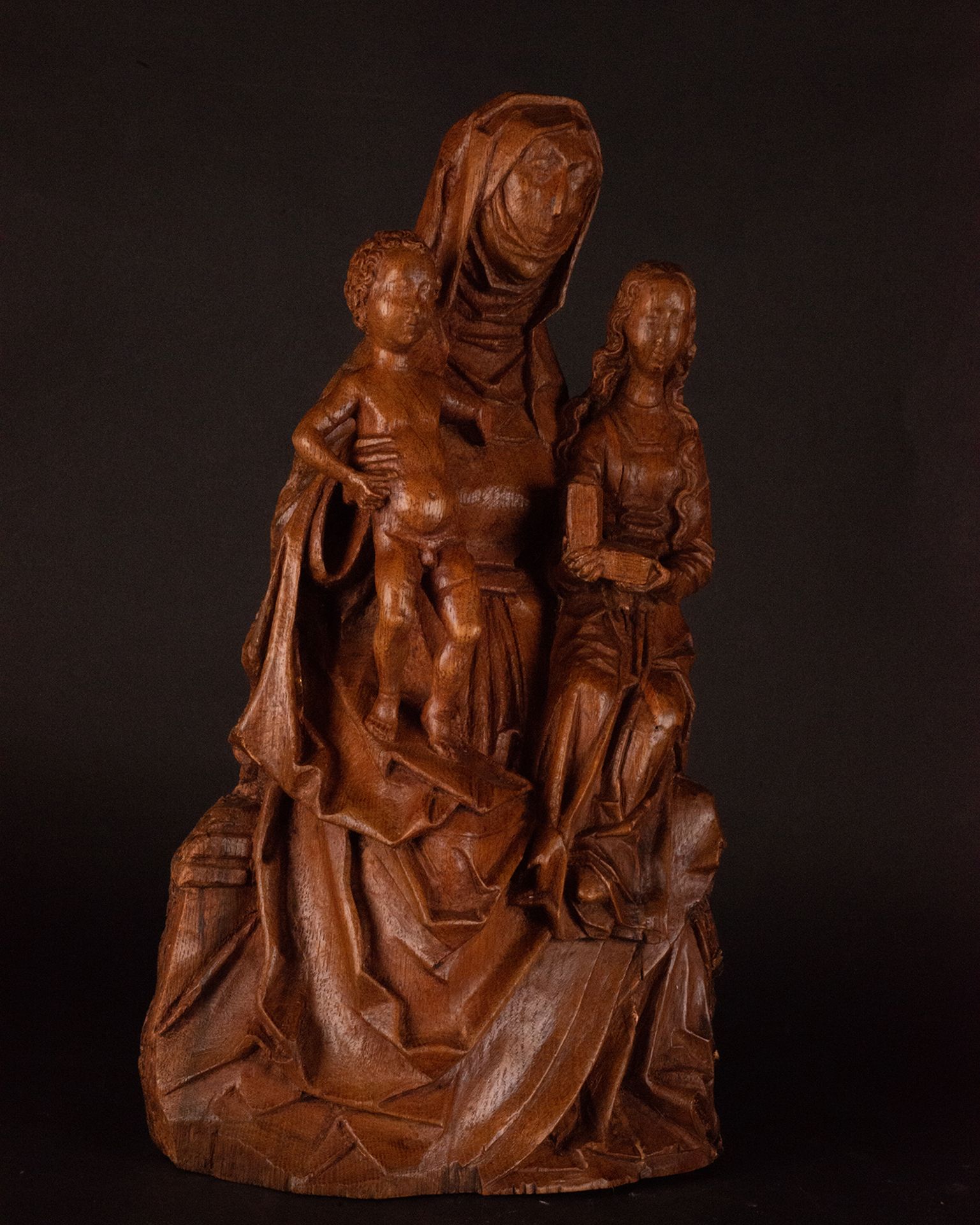Saint Anne with the Virgin and Child, following Flemish Renaissance models, French school of the 19t - Image 8 of 8