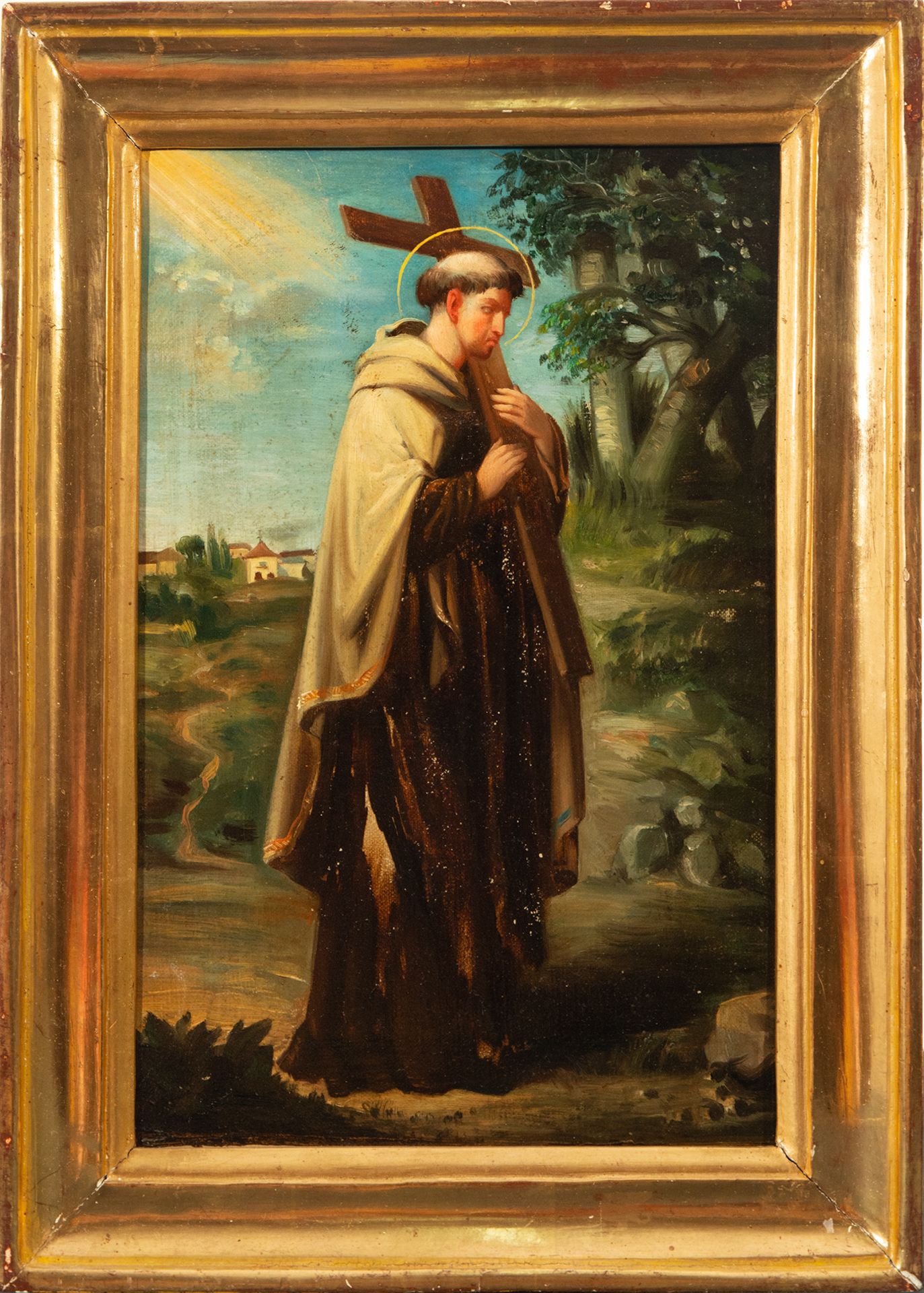 Saint Dominicus of Guzm‡n with the Cross on His Back, Italian school of the 19th century