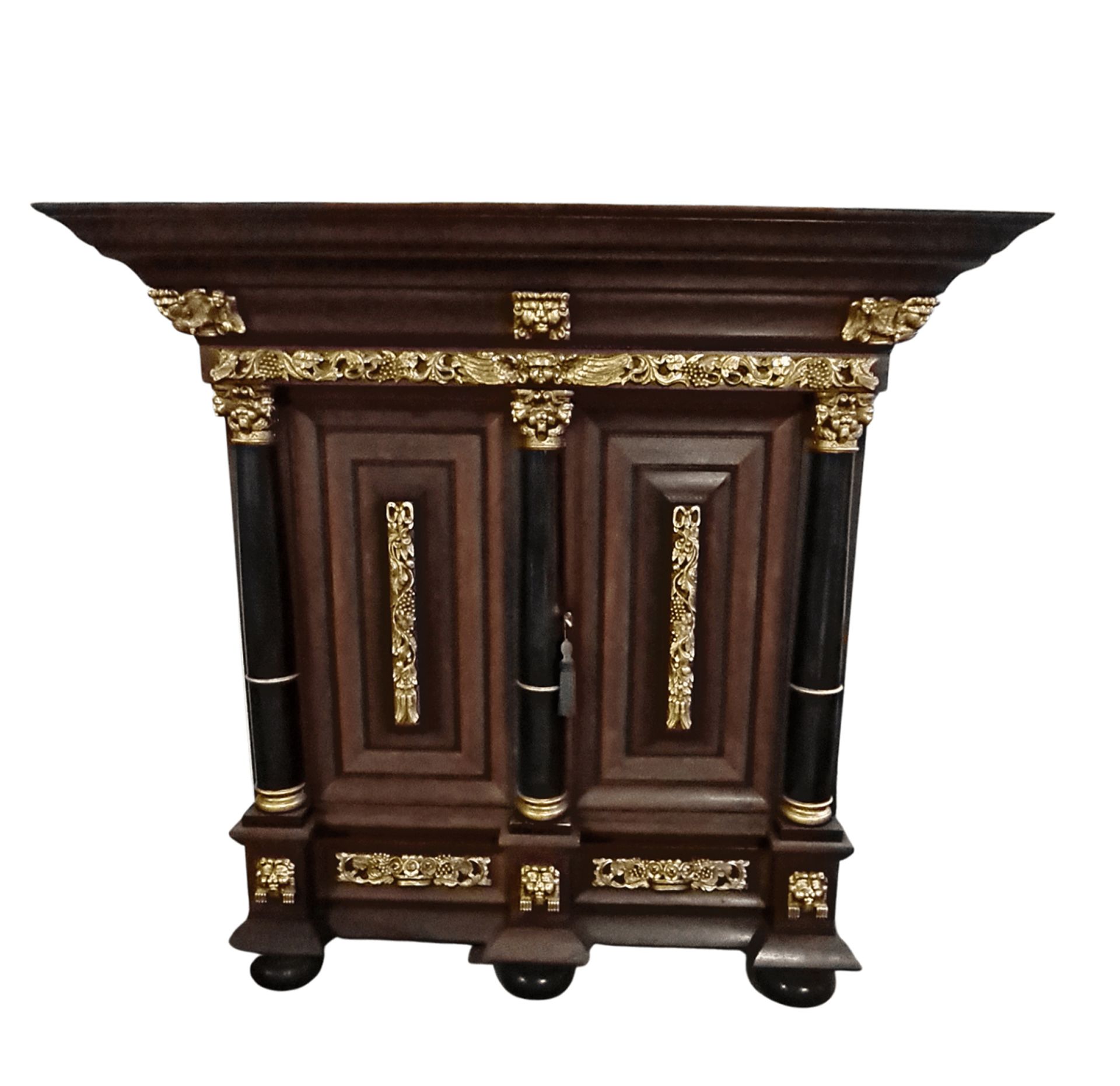 Dutch Chest in Ebonized Wood and Gilt Bronze Sconces, 19th Century - Image 2 of 2
