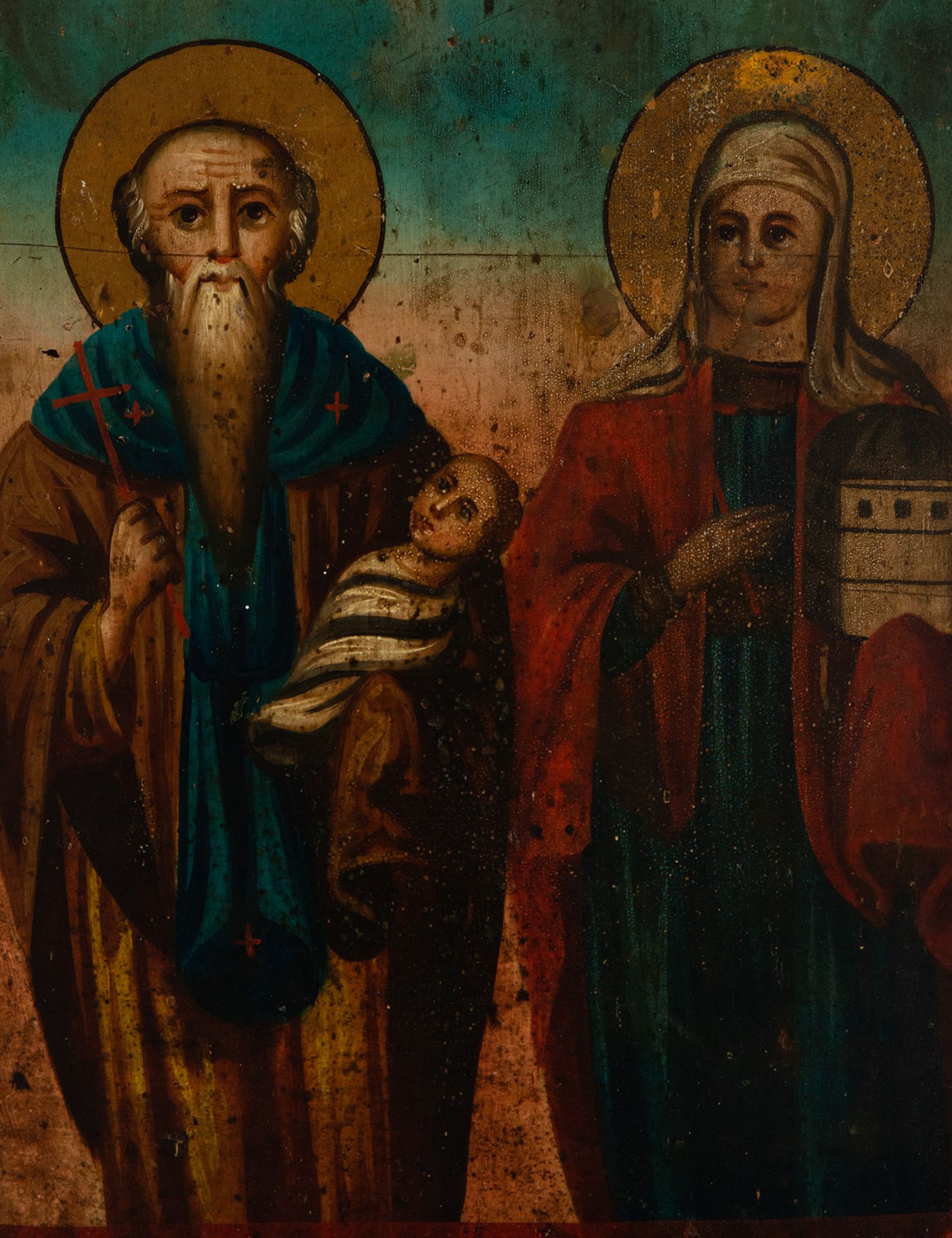 Holy Family, Orthodox Icon of the 18th century - Image 2 of 3