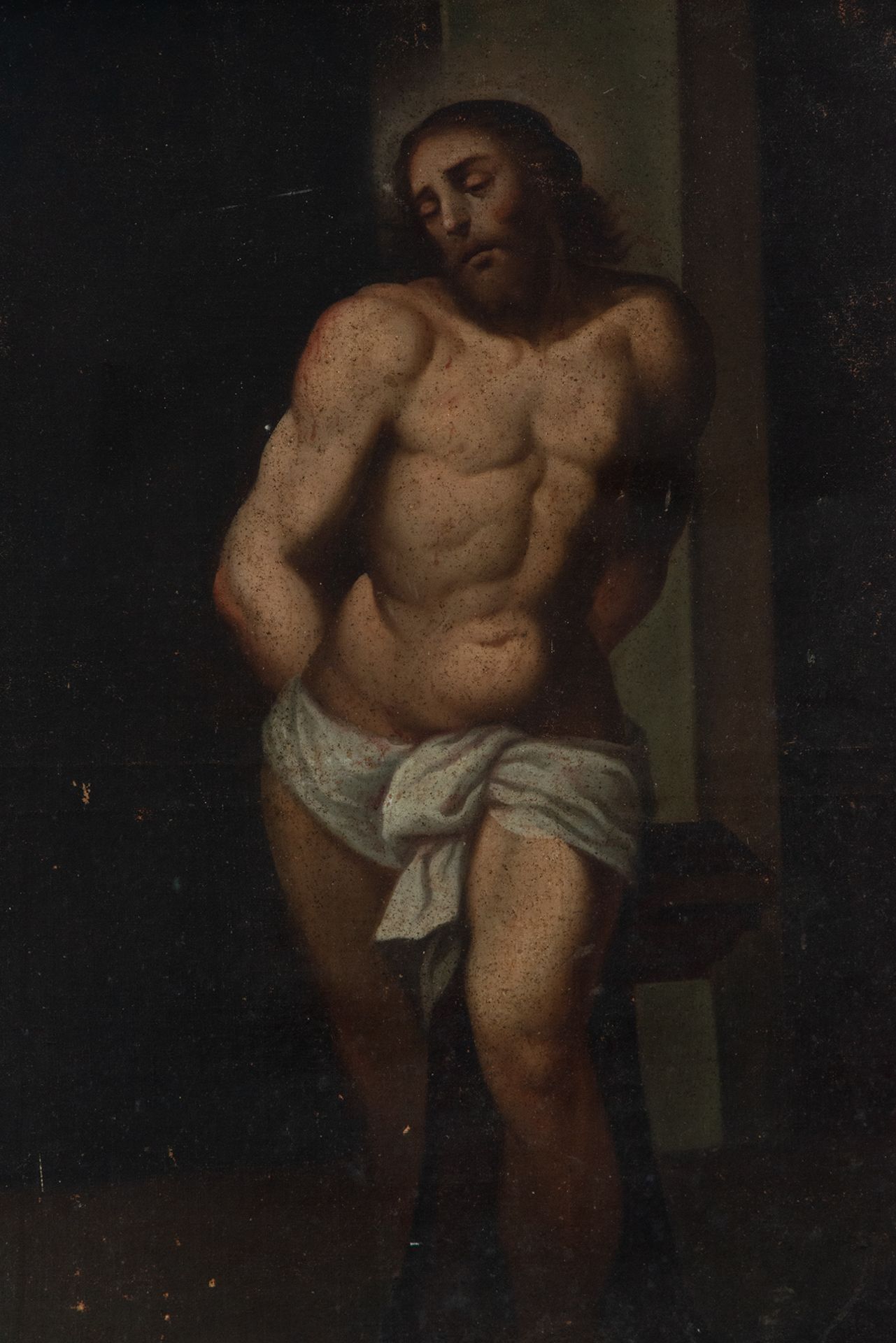 Christ Tied to the Column, Sevillian school of the 18th century