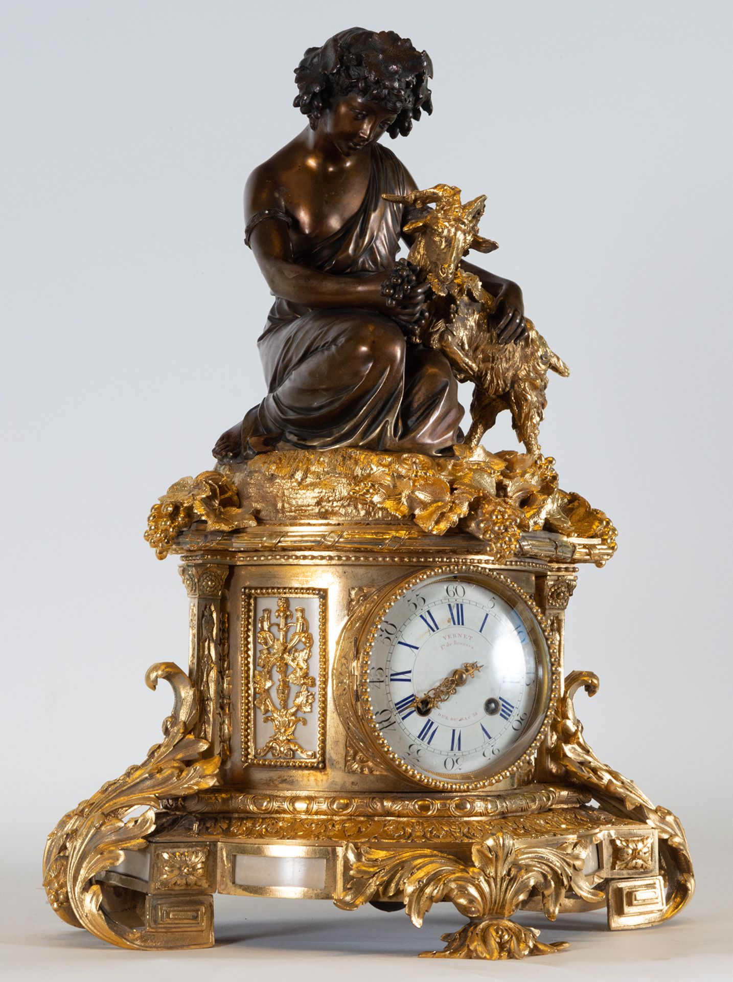 Exceptional Large French Tabletop Clock depicting Bacchus with Ram, Paris Machinery, circa 19th cent - Image 3 of 7