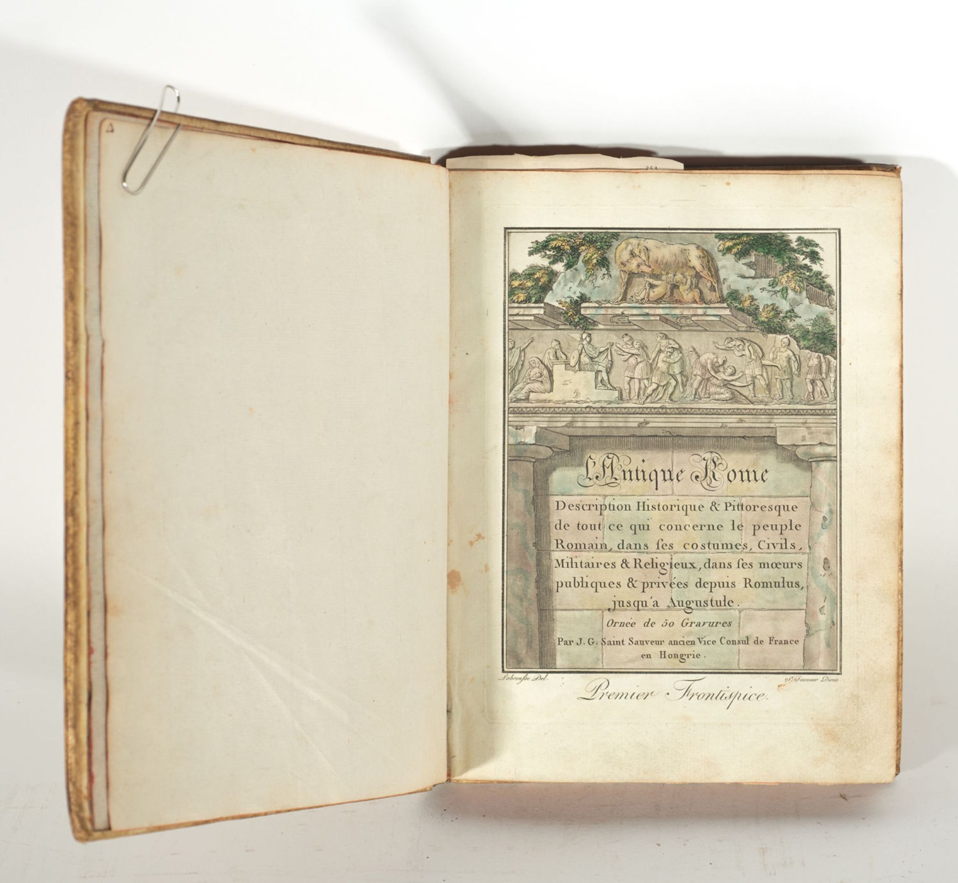 Compendium book on architecture and sculpture in Ancient Rome, 18th century, dated 1796, the fourth  - Image 2 of 6