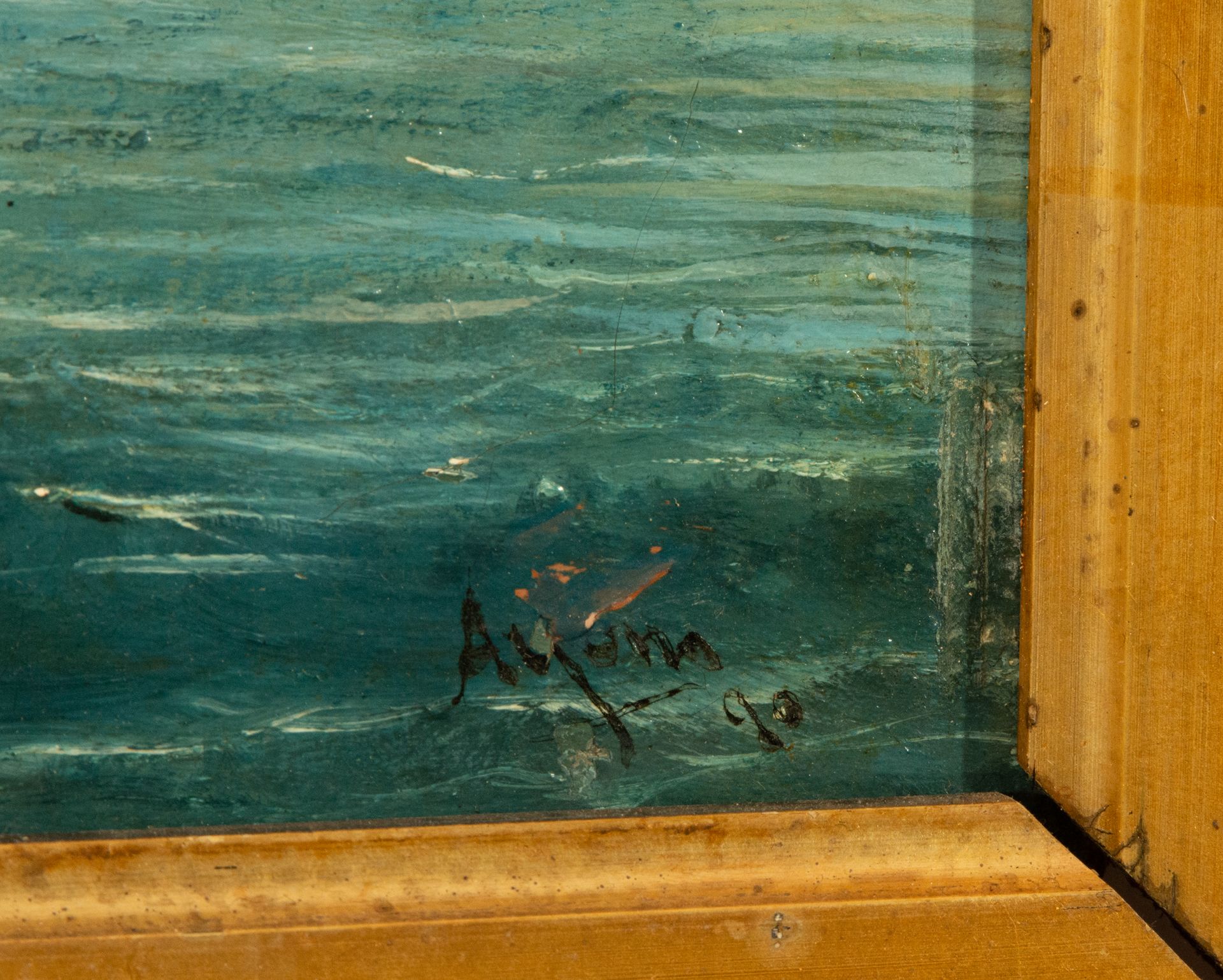 Steam Boat, signed Arjona, 1890, 19th century Spanish school - Image 4 of 5