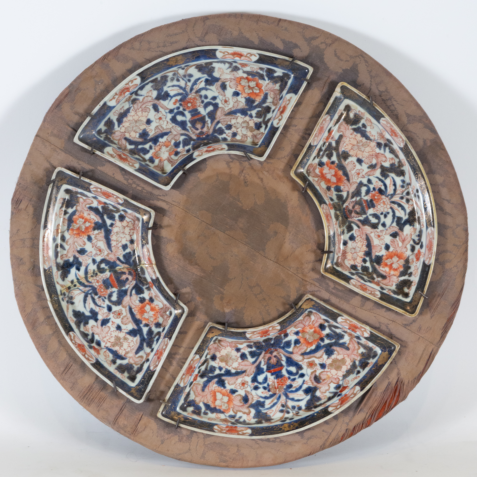 Imari ceiling-mounted plates, 19th century Japanese school