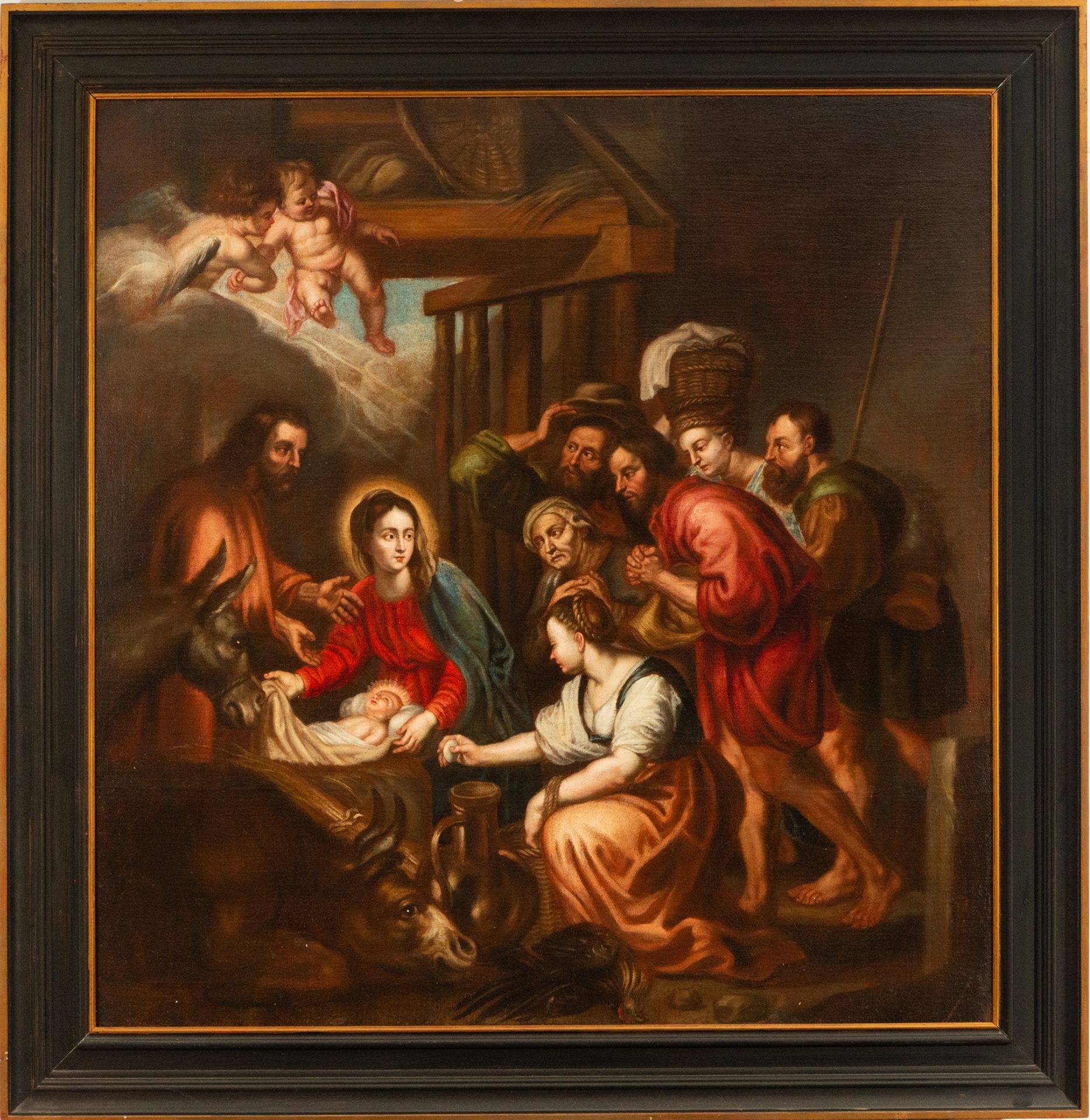 Important Adoration of Shepherds, Flemish master of the 17th century