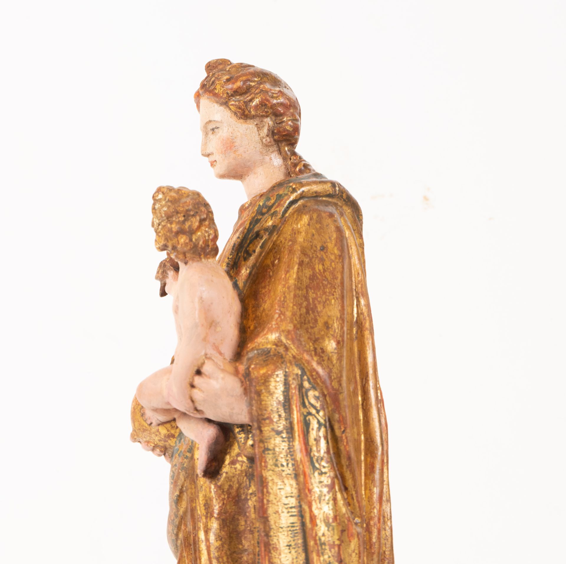 Important Virgin with Child in her arms, Hispano-Flemish school of the 16th century - Image 5 of 11