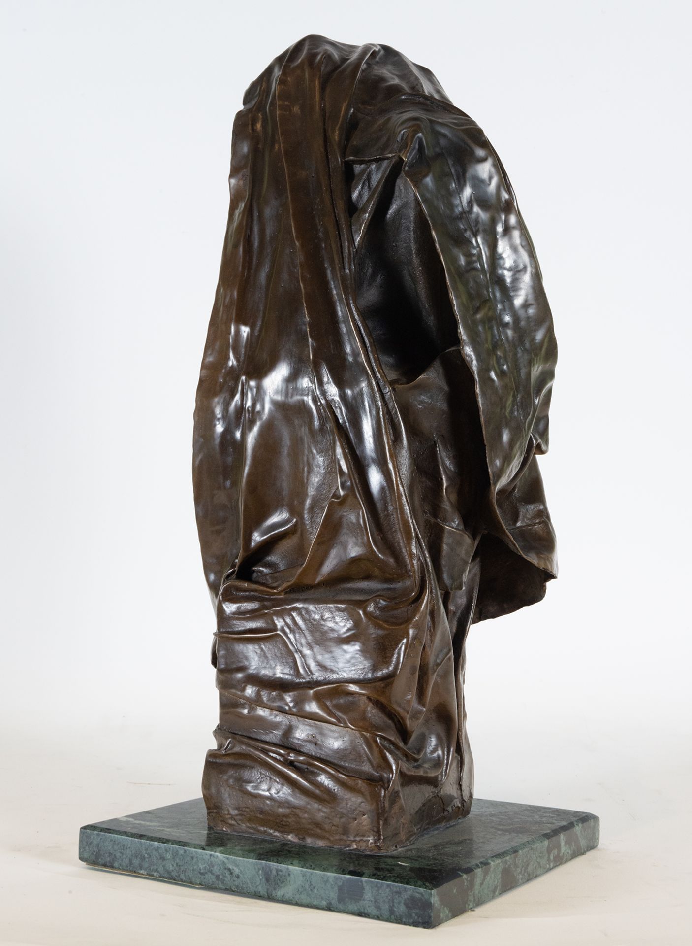 Bust of Lady with Veil, bronze sculpture, 19th century European school - Image 8 of 8