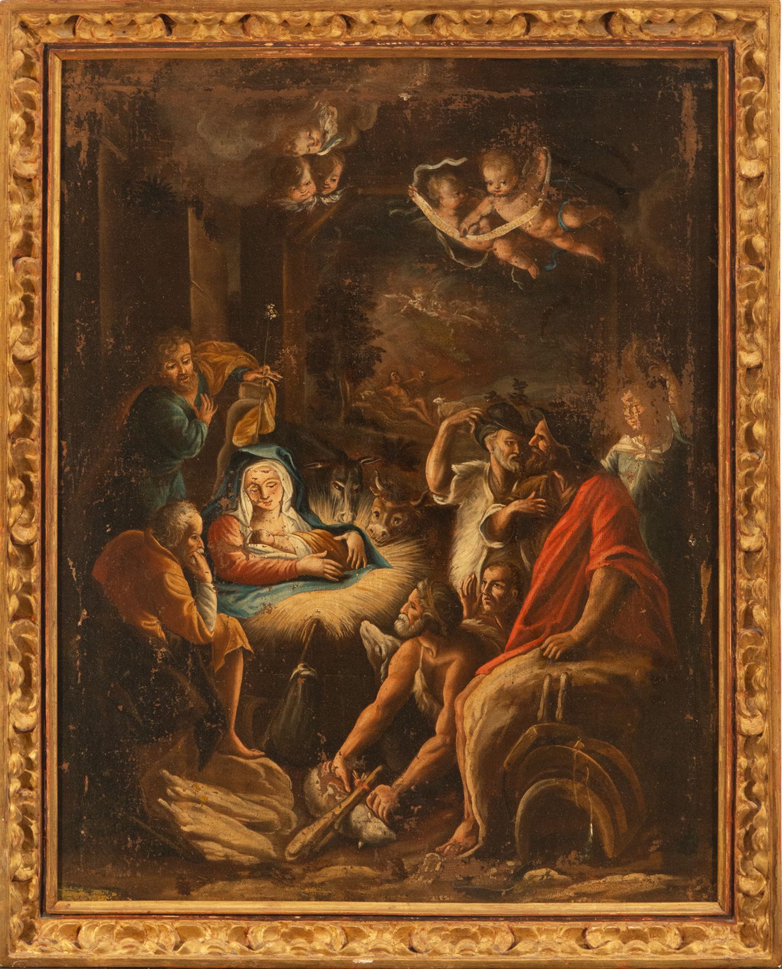 Adoration of the Shepherds, Italian school of the 17th century, follower of the Bassano brothers