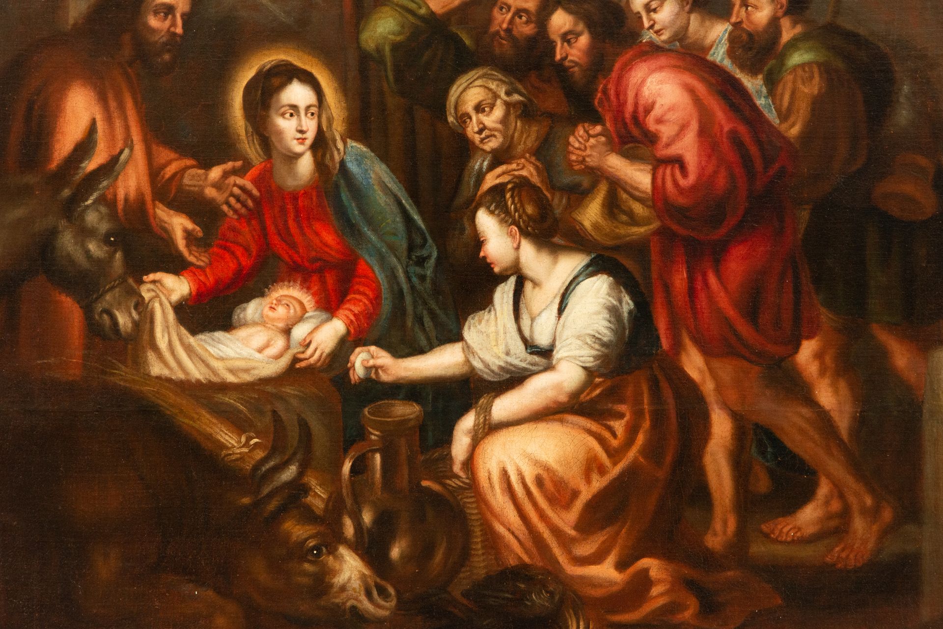 Important Adoration of Shepherds, Flemish master of the 17th century - Image 3 of 6