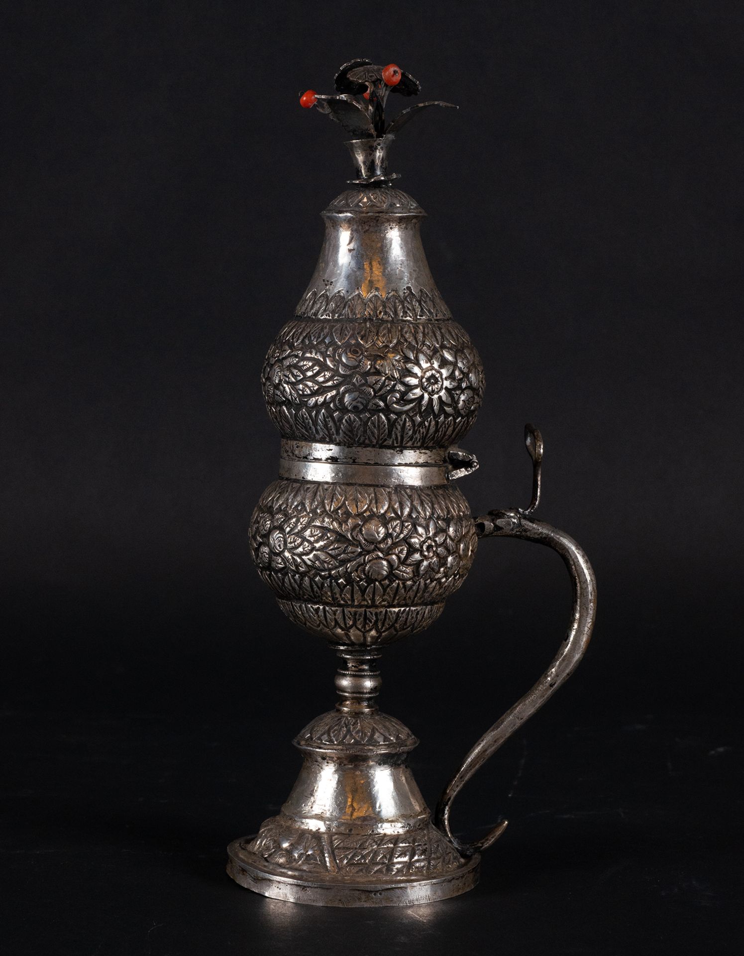 Chocolate cup in solid silver, Trapani, Sicily, Italian work of the 18th century
