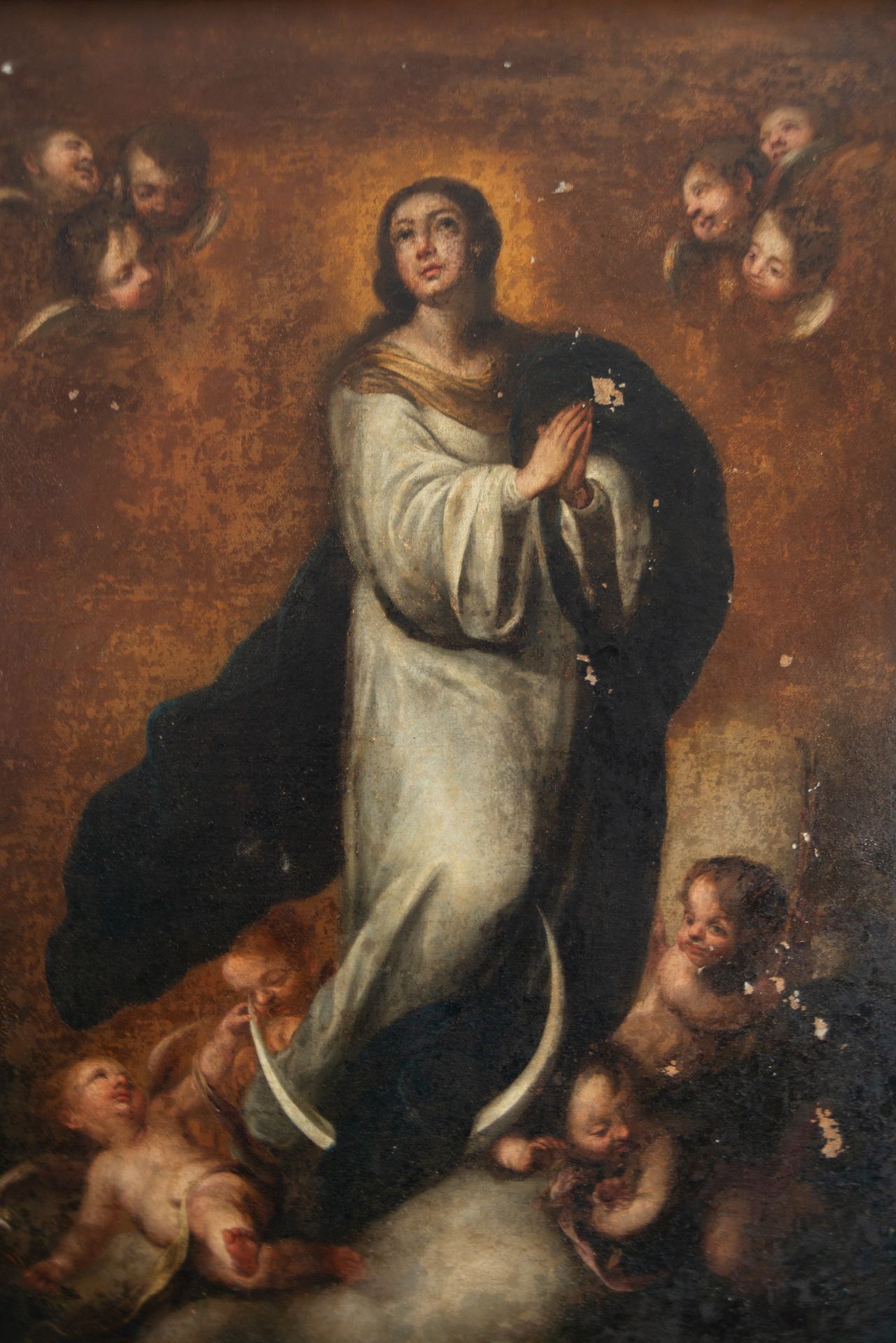 Important Immaculate Virgin Surrounded by Angels, Sevillian school of the 18th century, circle of Ju