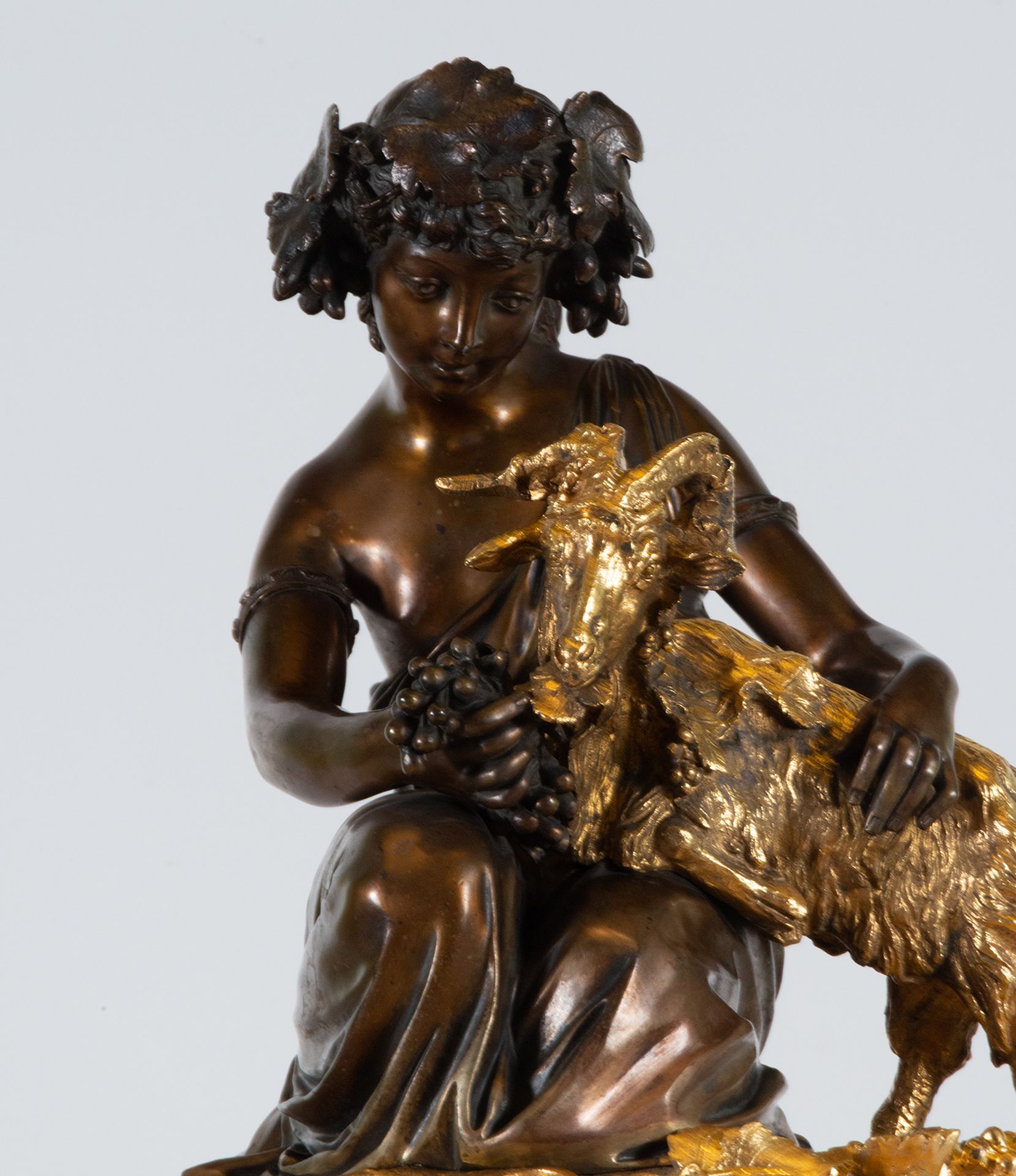 Exceptional Large French Tabletop Clock depicting Bacchus with Ram, Paris Machinery, circa 19th cent