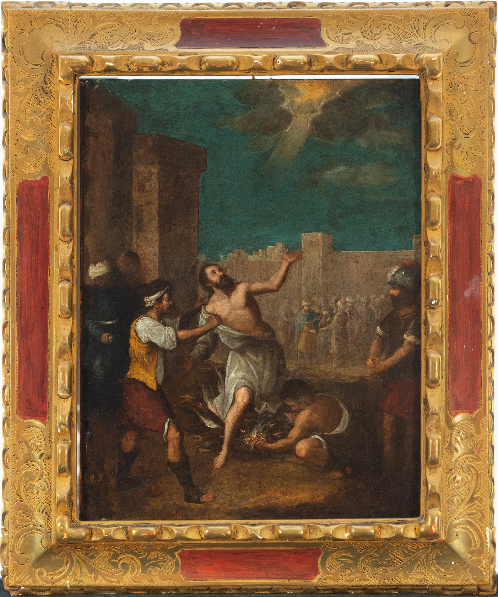 The Martyrdom of Saint Lawrence, 17th century Italian school, circle of Domenico Fetti or Annibale C