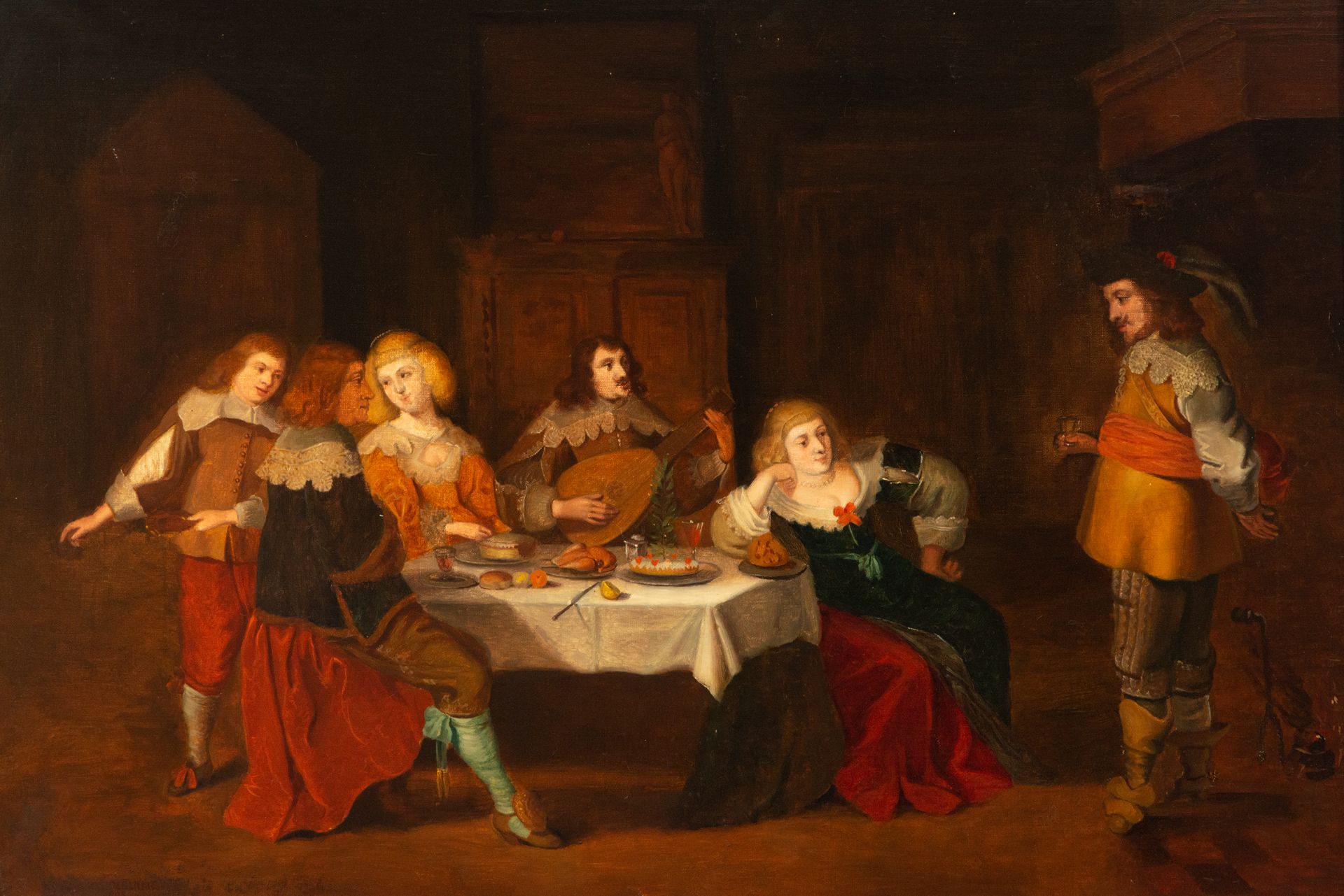 The Banquet, Rafael CortŽs, following models of the Flemish Baroque, 19th - 20th centuries - Image 2 of 2