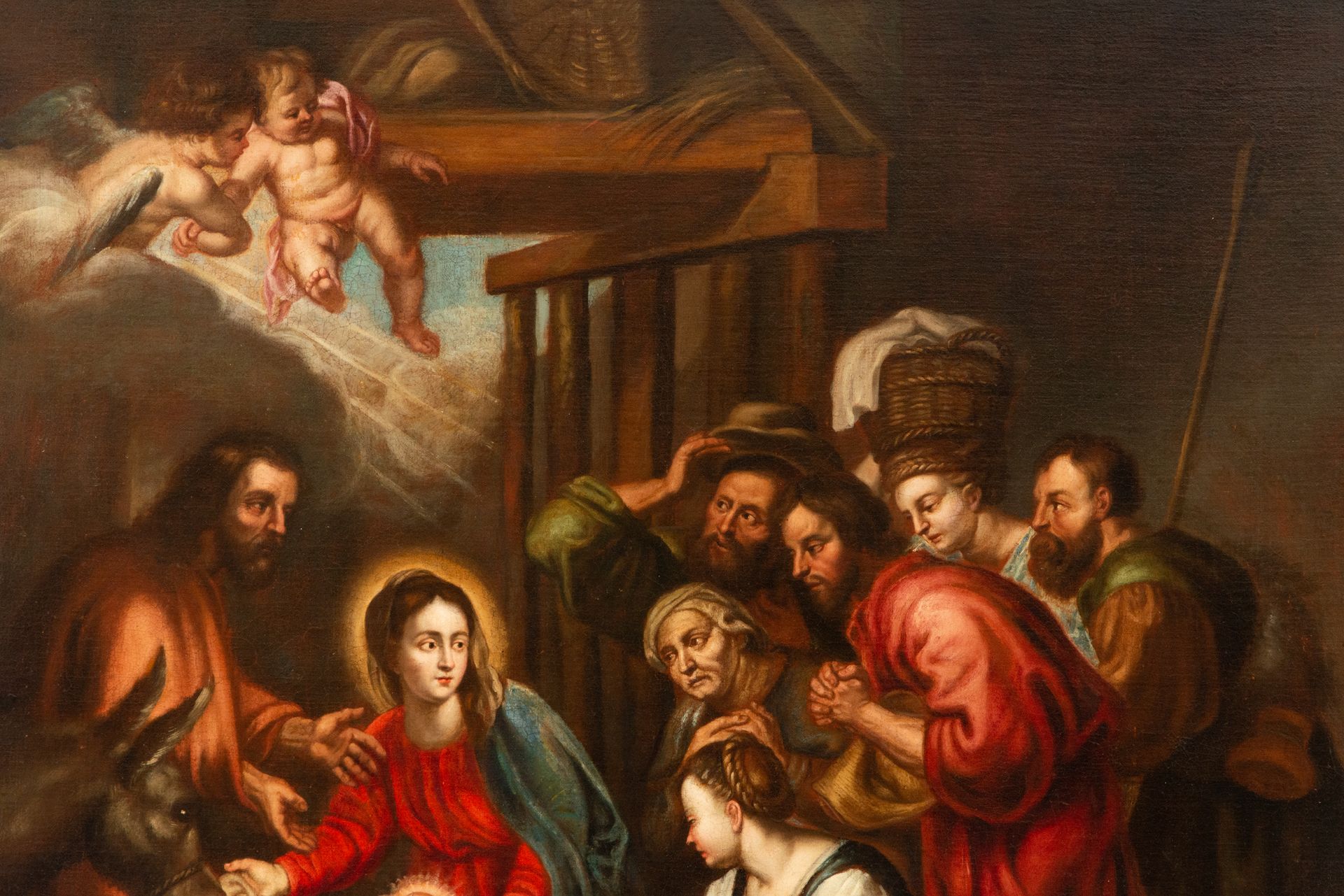 Important Adoration of Shepherds, Flemish master of the 17th century - Image 2 of 6