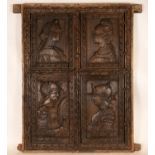 Renaissance-style Four-Leaf oak window, German school, possibly mid-16th century