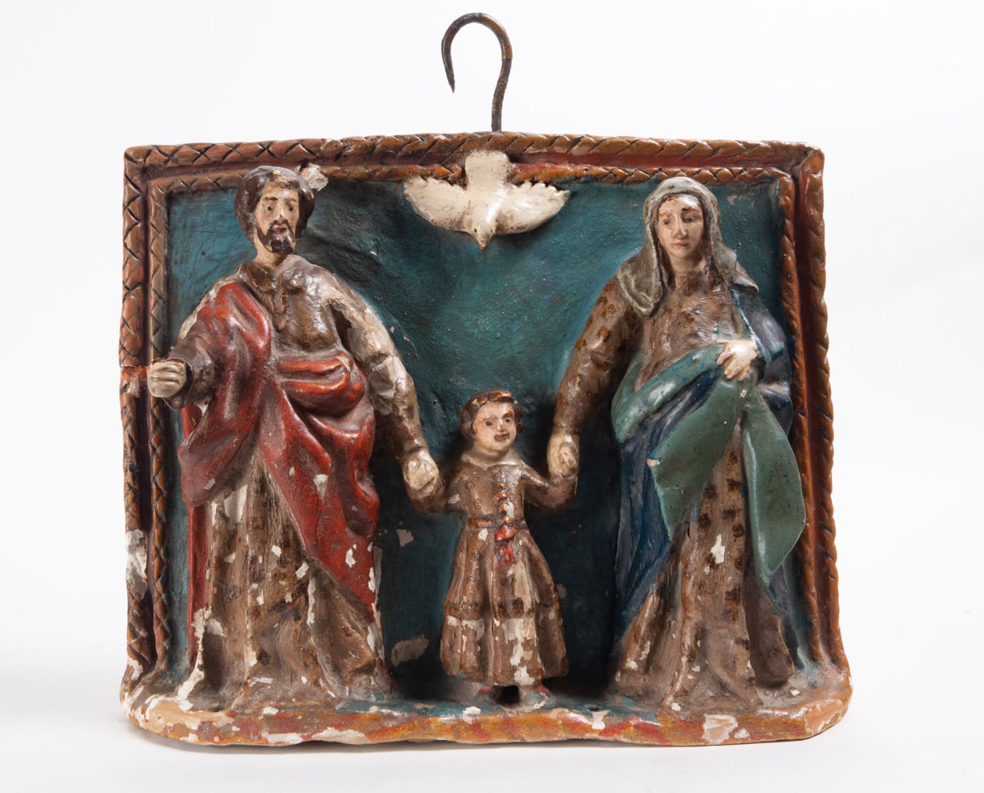 Holy Family in Terracotta relief, colonial school, 18th century - Image 2 of 7