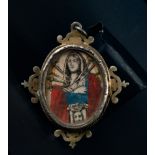 Reliquary Medallion in Bronze and Silver of Mater Dolorosa, 17th century