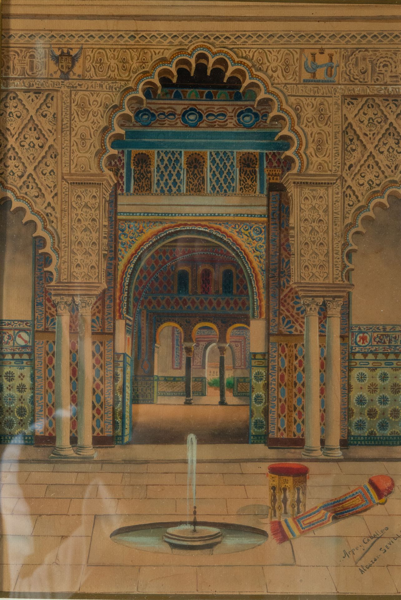 Courtyard of the Alc‡zar of Seville, Arpey Caballero, Spanish school of the 19th - 20th century - Image 2 of 6