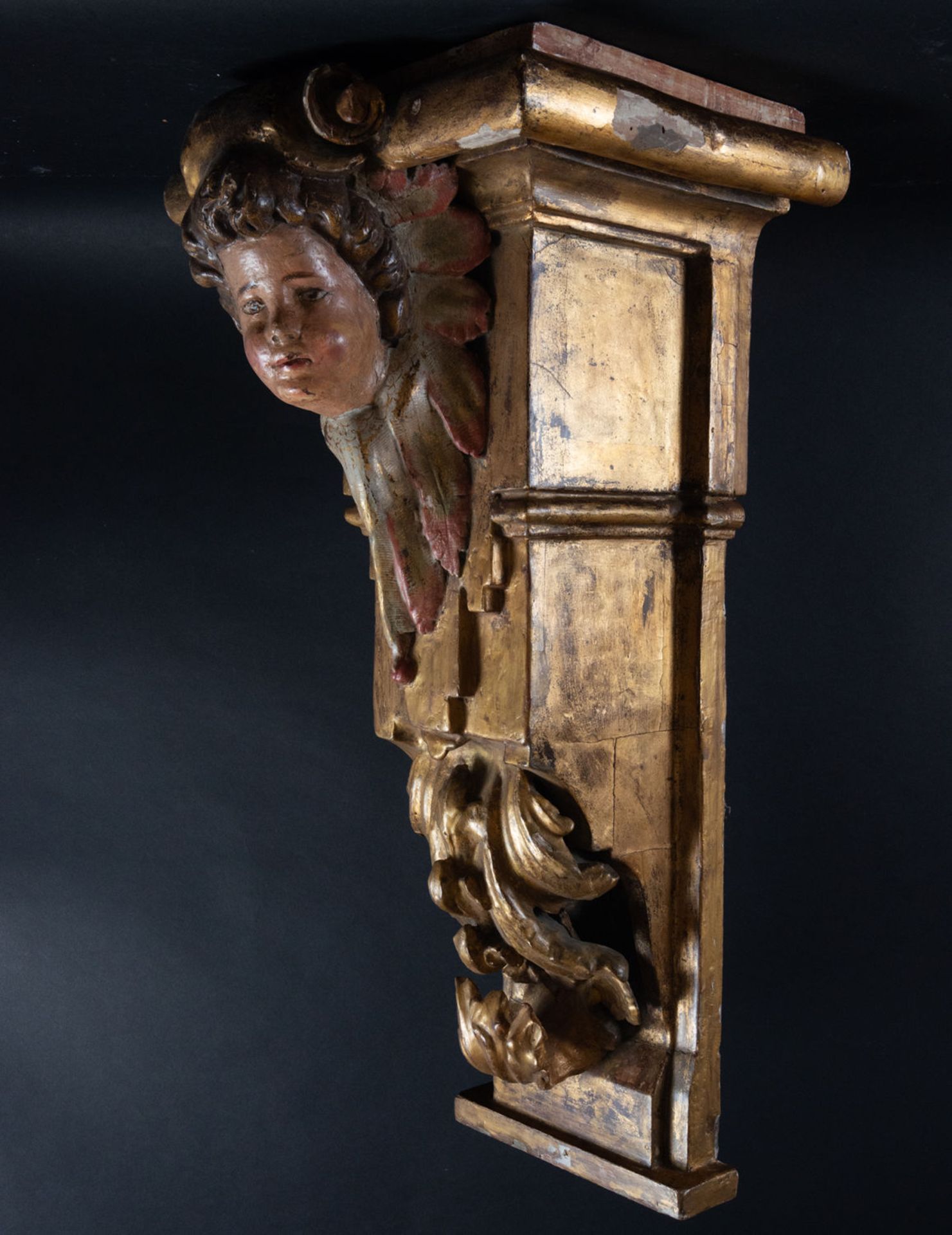 Pair of Important Corbels or Wall Supports of Cherubs, Spain, 17th century - Image 10 of 14