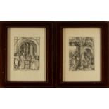 "The Marriage of Mary" and "Adoration of the Kings", Pair of Engravings after plates by Albrecht DŸr