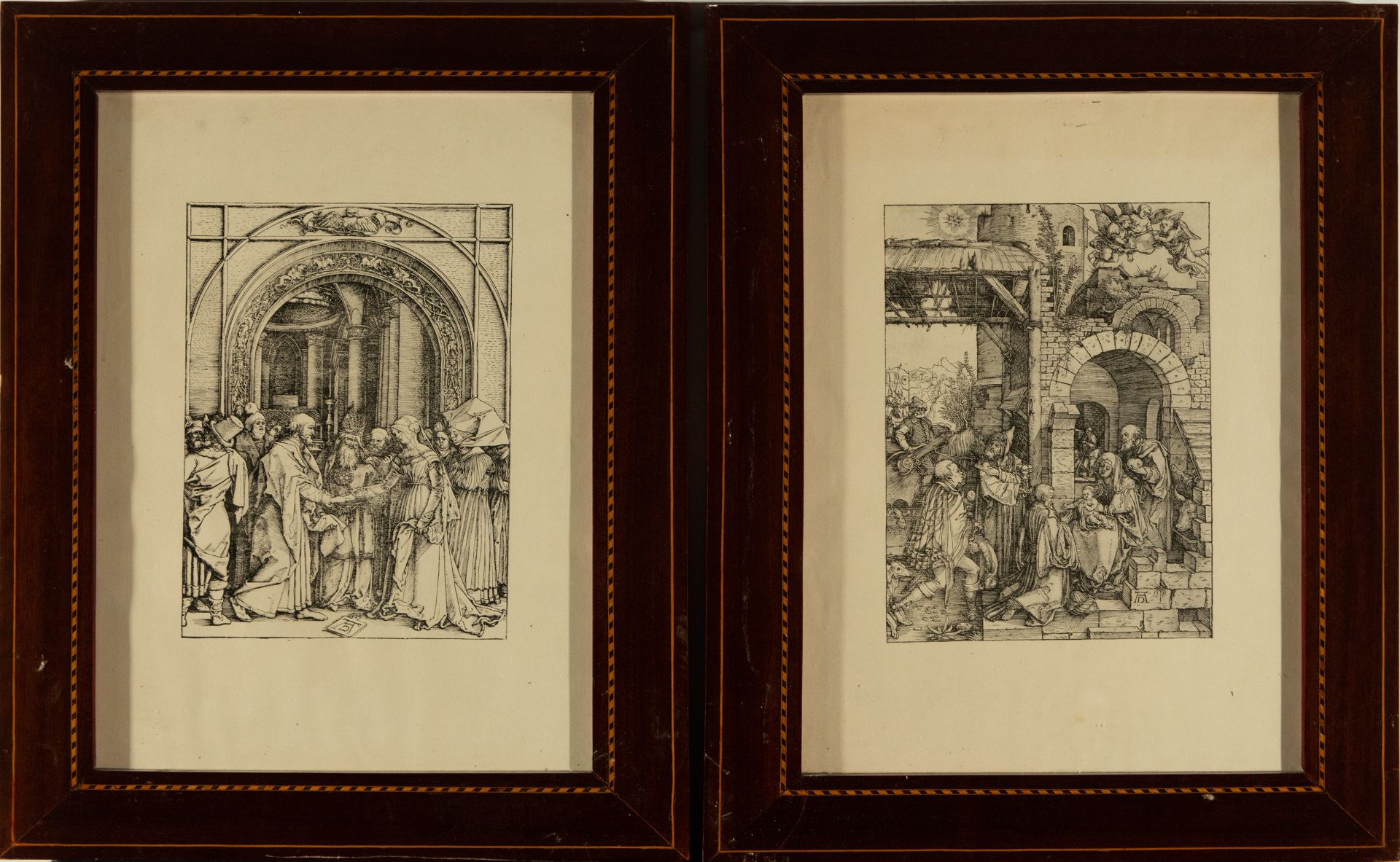 "The Marriage of Mary" and "Adoration of the Kings", Pair of Engravings after plates by Albrecht DŸr