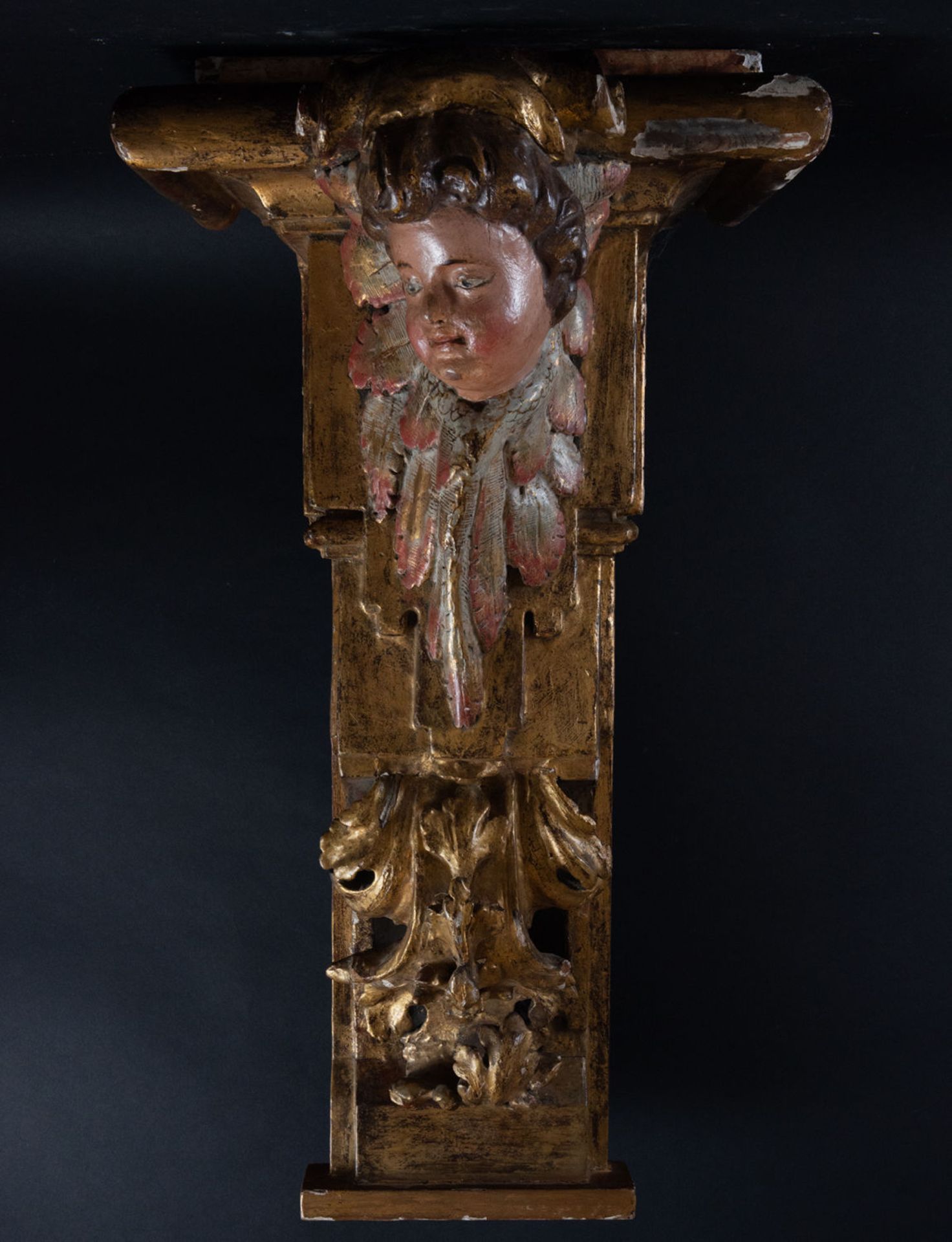 Pair of Important Corbels or Wall Supports of Cherubs, Spain, 17th century - Image 13 of 14