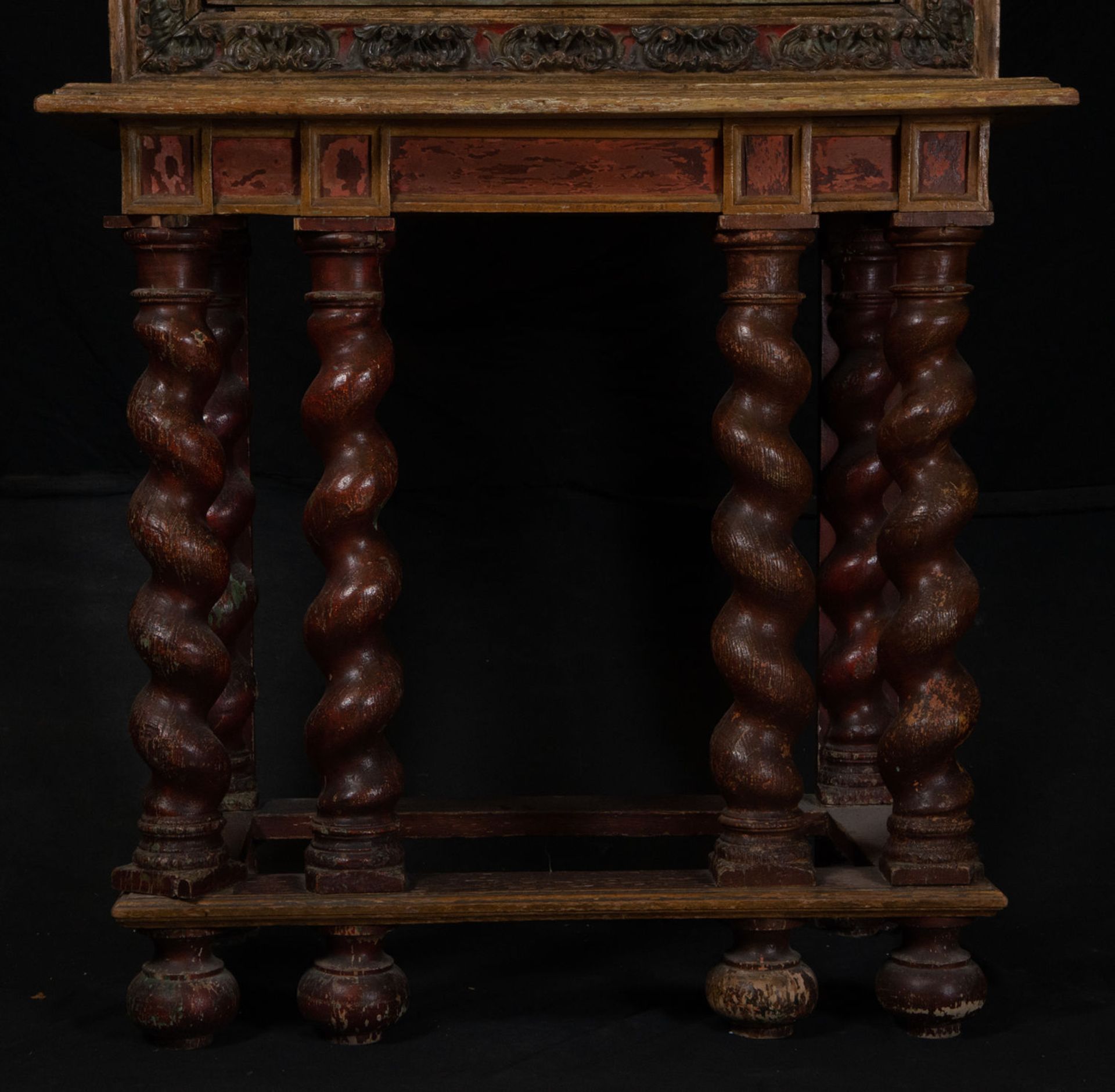Important Mexican Colonial Cabinet in Polychrome Wood, New Spanish work from the 17th - 18th century - Bild 4 aus 9