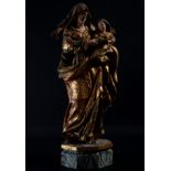 Extraordinary Carving of Saint Anne teaching Virgin Mary, Portuguese colonial Virgin to read, Brazil
