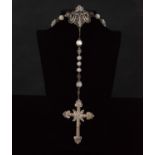 Rare Rosary in Silver Filigree and Mother of Pearl beads, Italy, 19th century