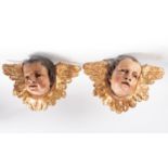Exceptional Pair of Wall Cherubs Heads, Granada school from the 17th century