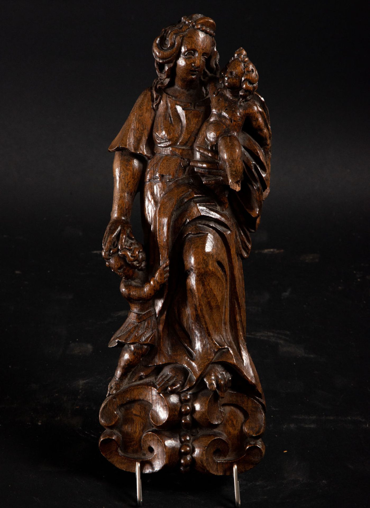 Important German Baroque Madonna and Child in Oak wood, Cologne, 16th - 17th centuries - Bild 2 aus 5