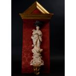 Rare Immaculate Virgin in Alabaster, 18th century Brazilian colonial work