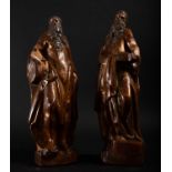 Spectacular Couple of Evangalists in Boxwood, Alonso Berruguete's workshop, 16th century