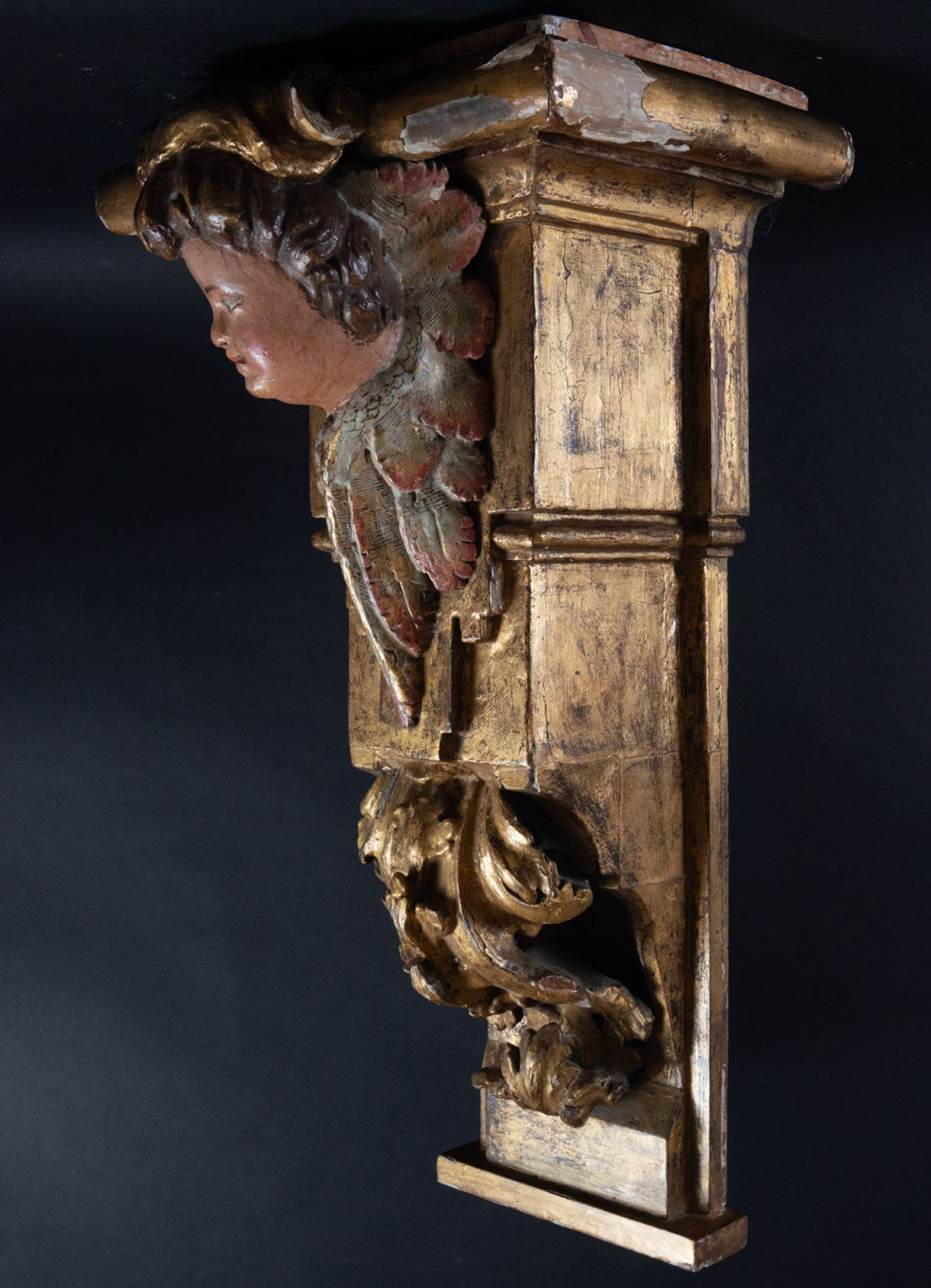Pair of Important Corbels or Wall Supports of Cherubs, Spain, 17th century - Image 5 of 14